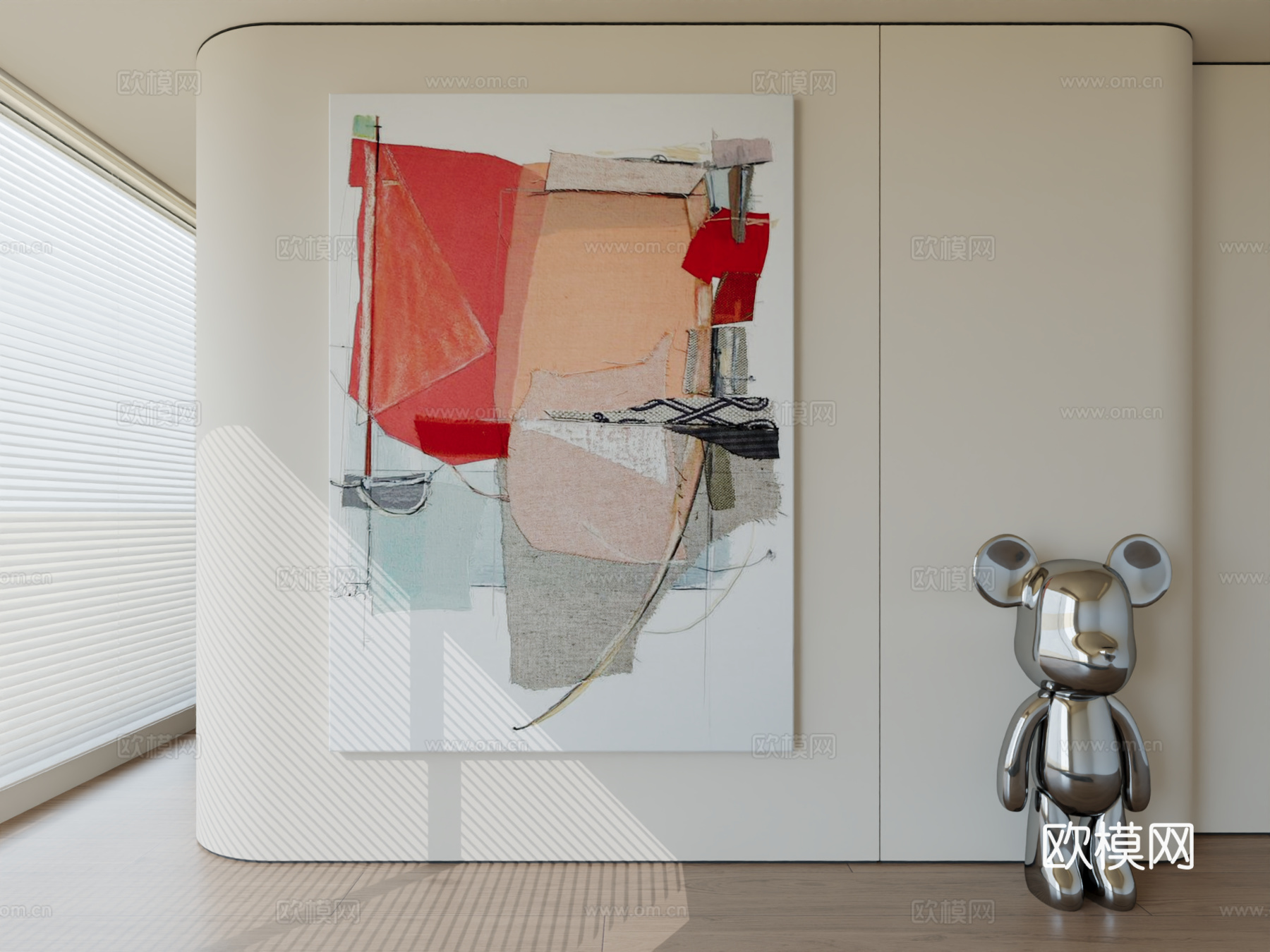 现代极简挂画抽象艺术挂画3d模型