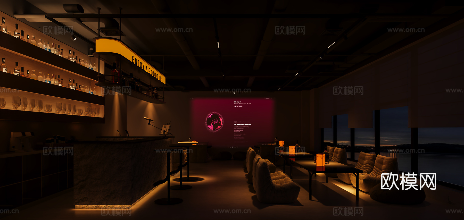 现代酒吧 清吧 音乐3d模型