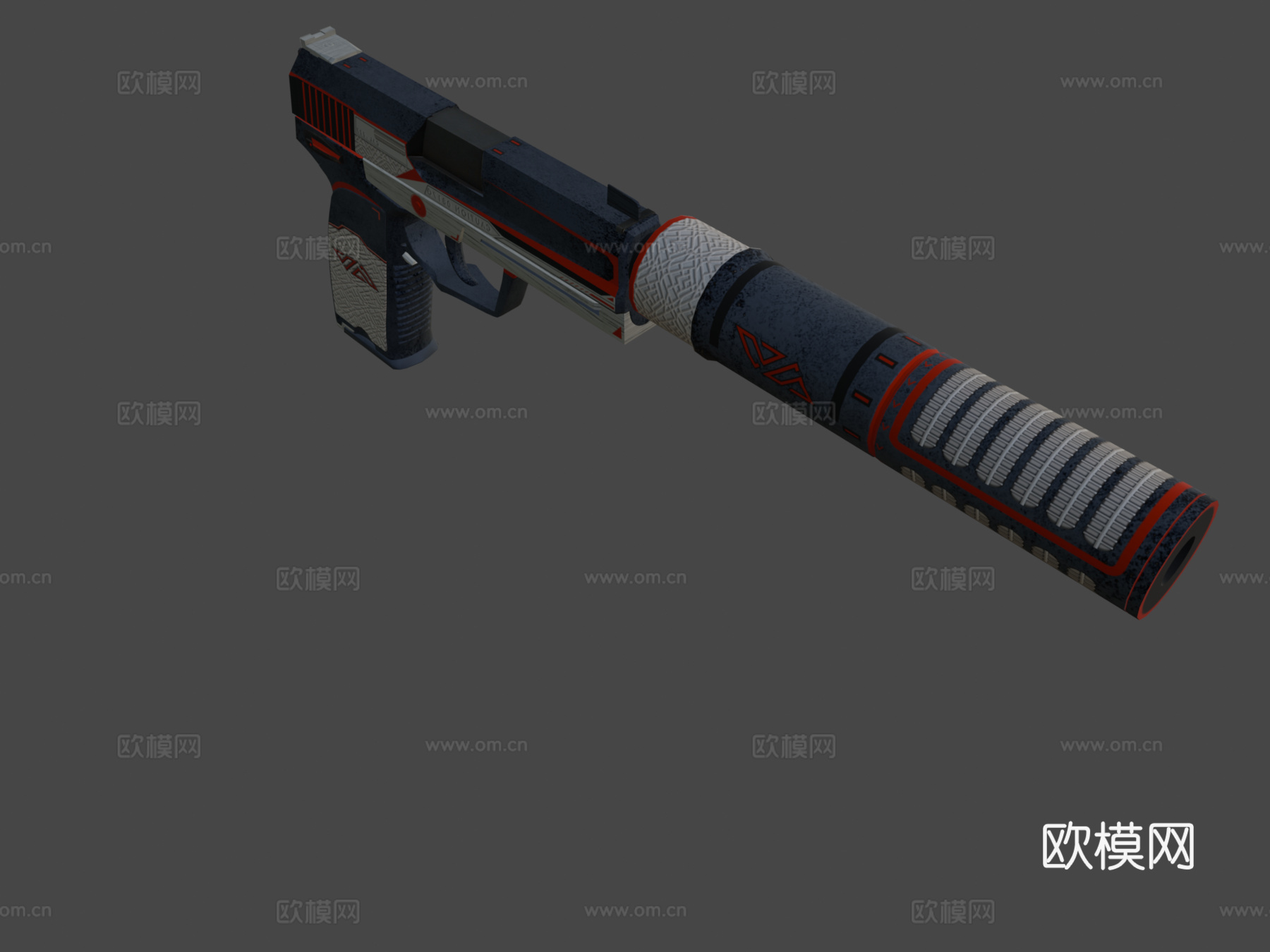 USP-S-钝角3d模型