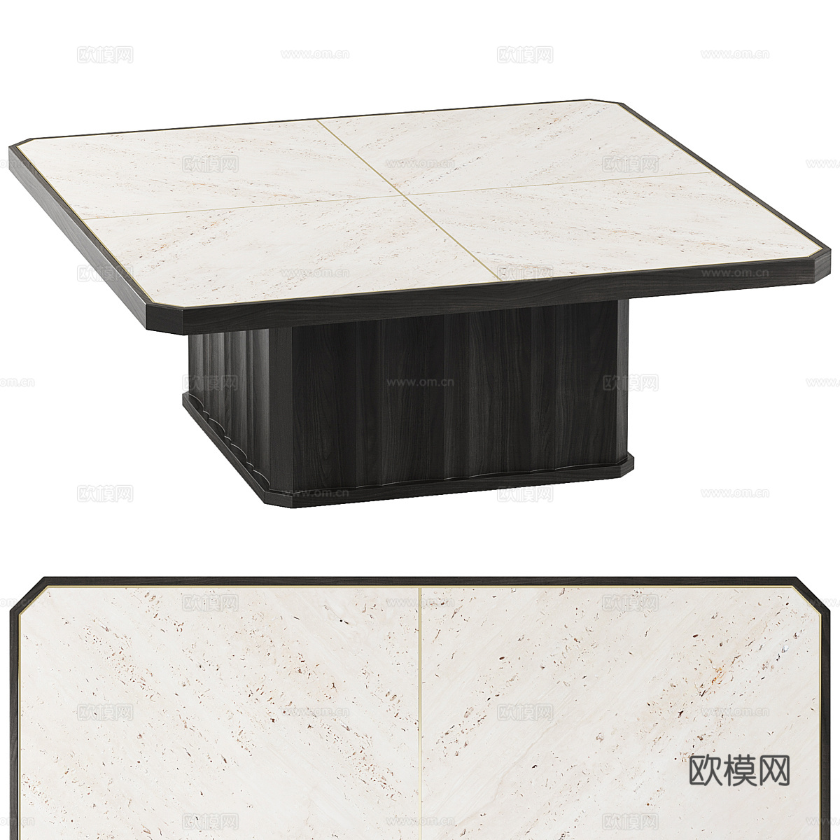 现代意式轻奢大理石茶几3d模型