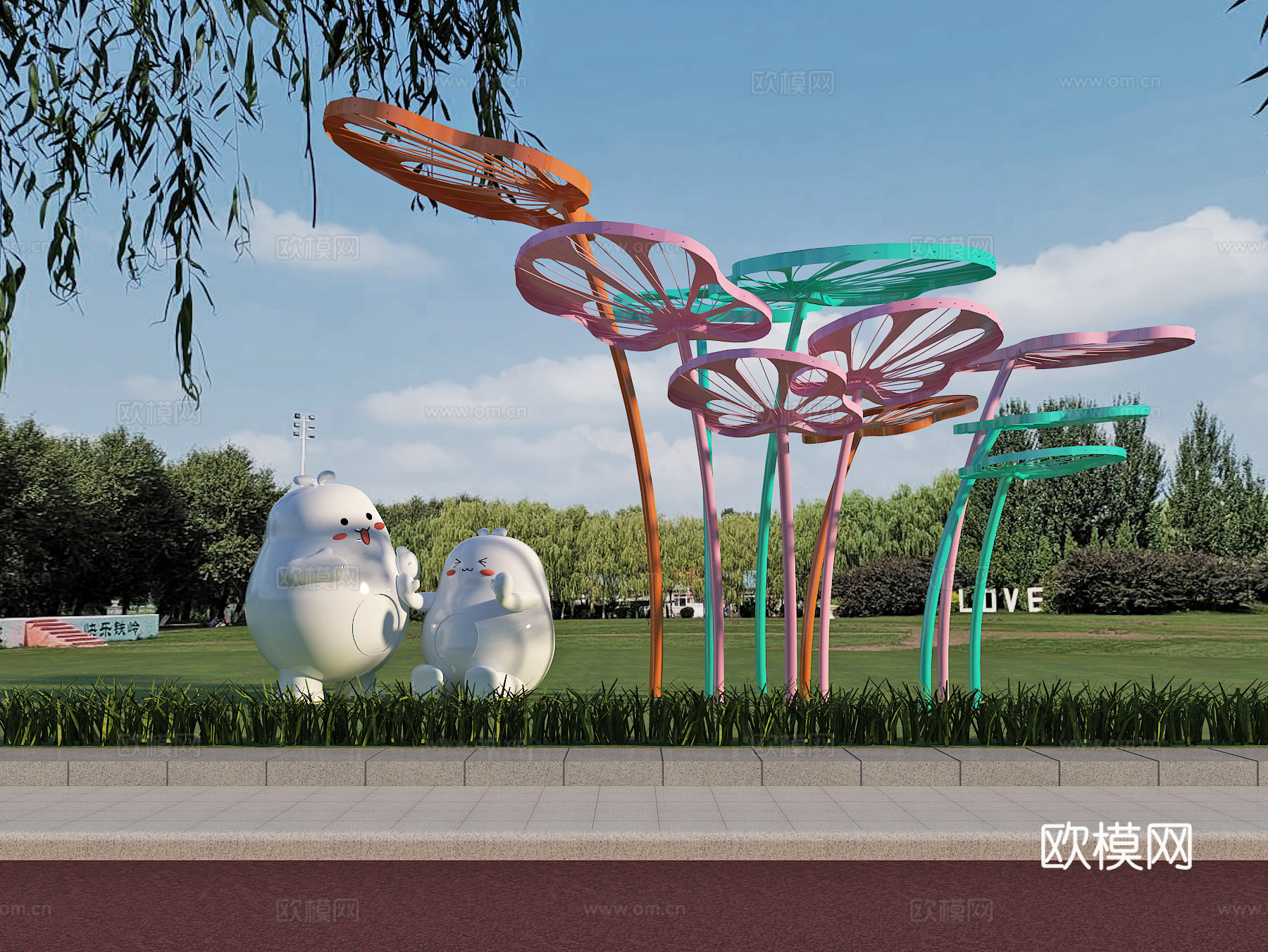 绿地装置 景观 艺术小品 雕塑su模型