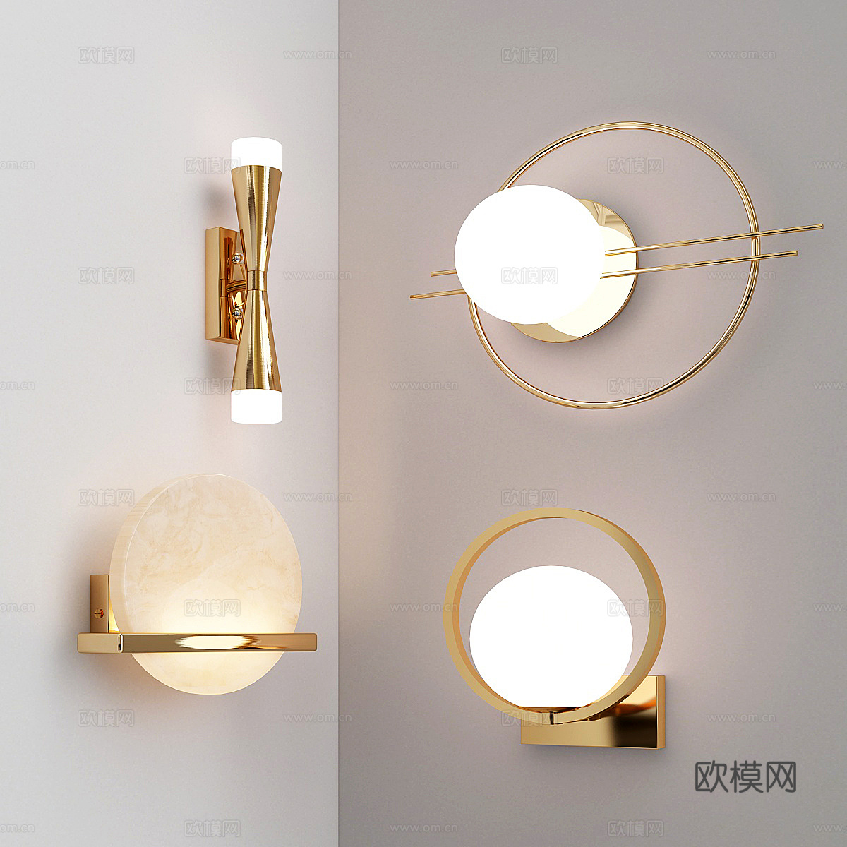 现代轻奢装饰壁灯3d模型
