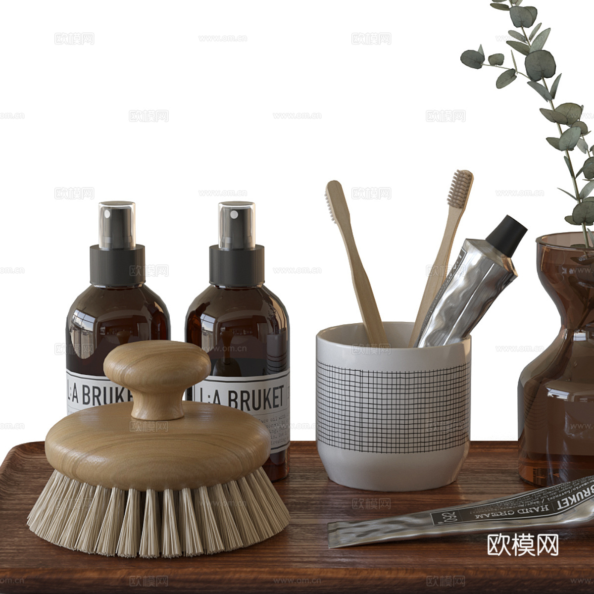 美式复古浴室洗护用品3d模型