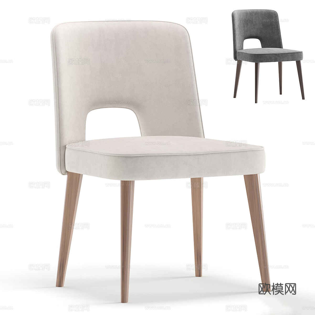 现代北欧布艺餐椅3d模型
