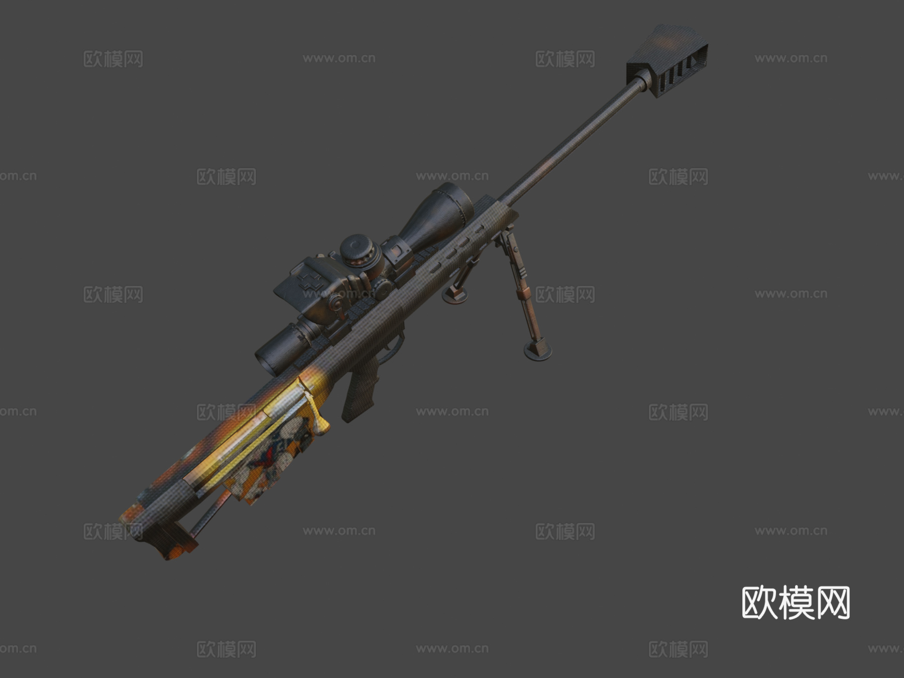 巴雷特M95鲨鱼3d模型