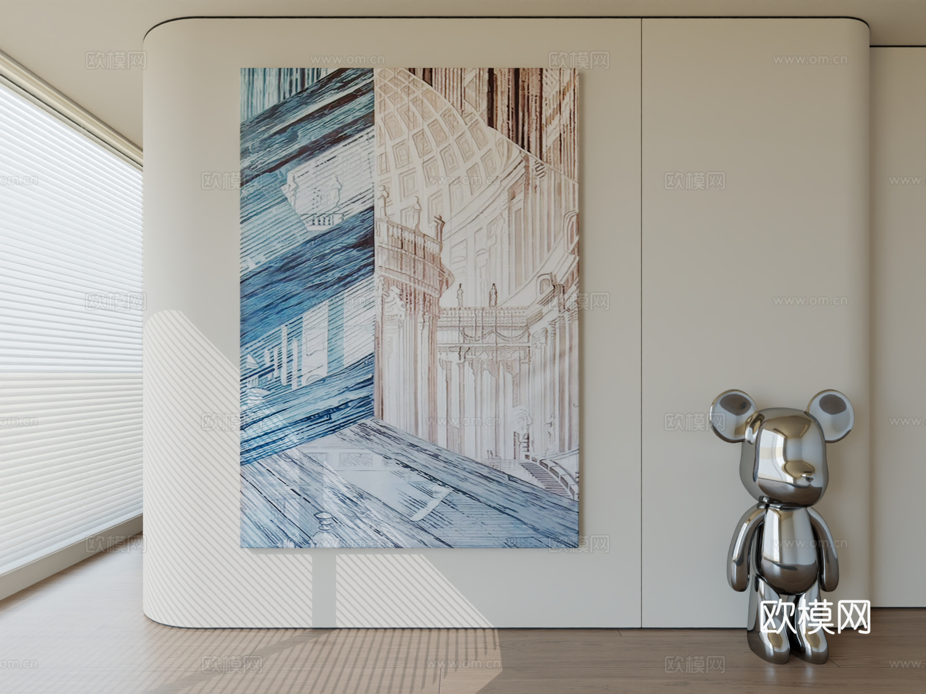现代极简挂画抽象艺术挂画3d模型
