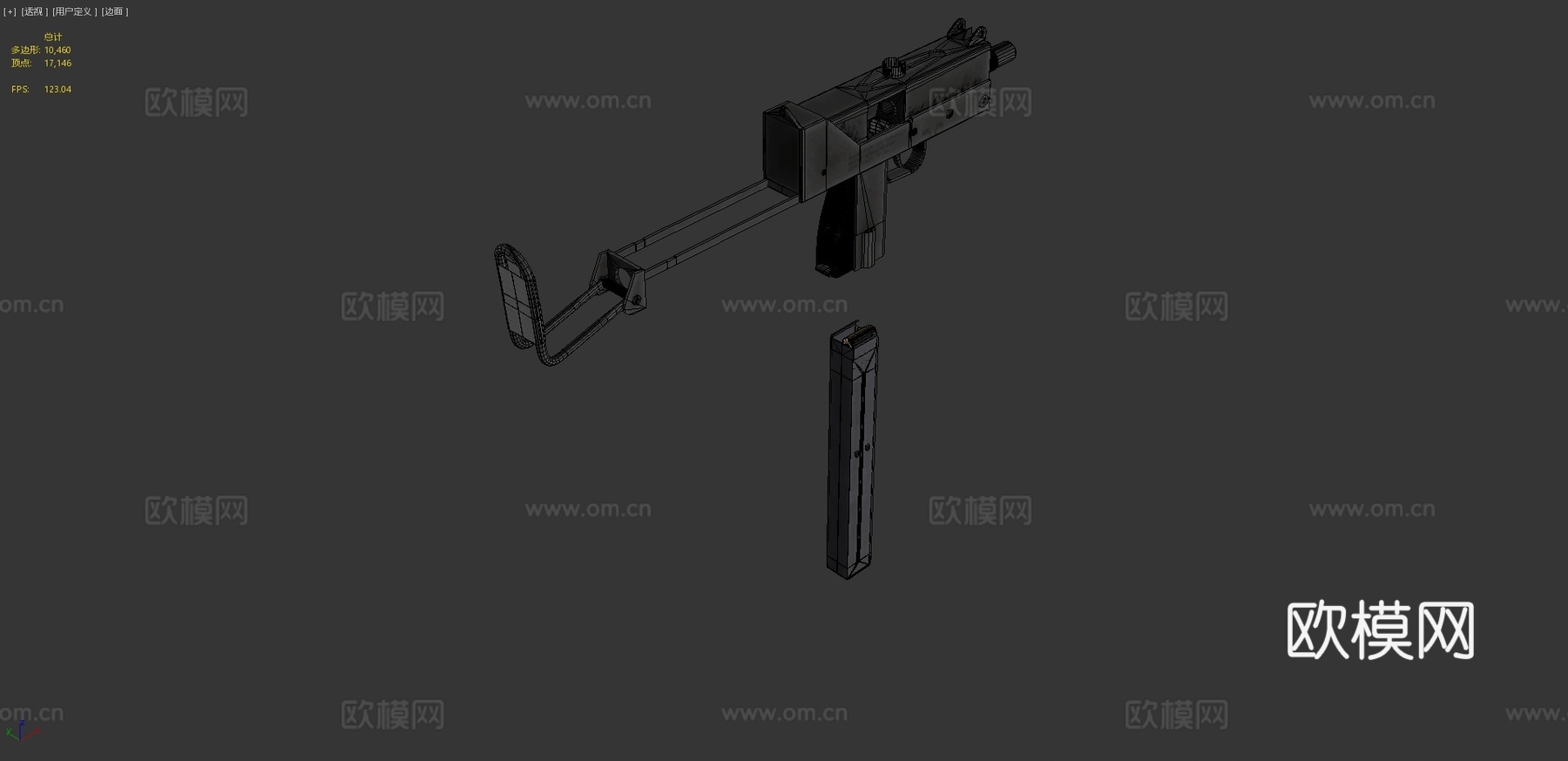 英格拉姆Mac-10为ZM-R型3d模型