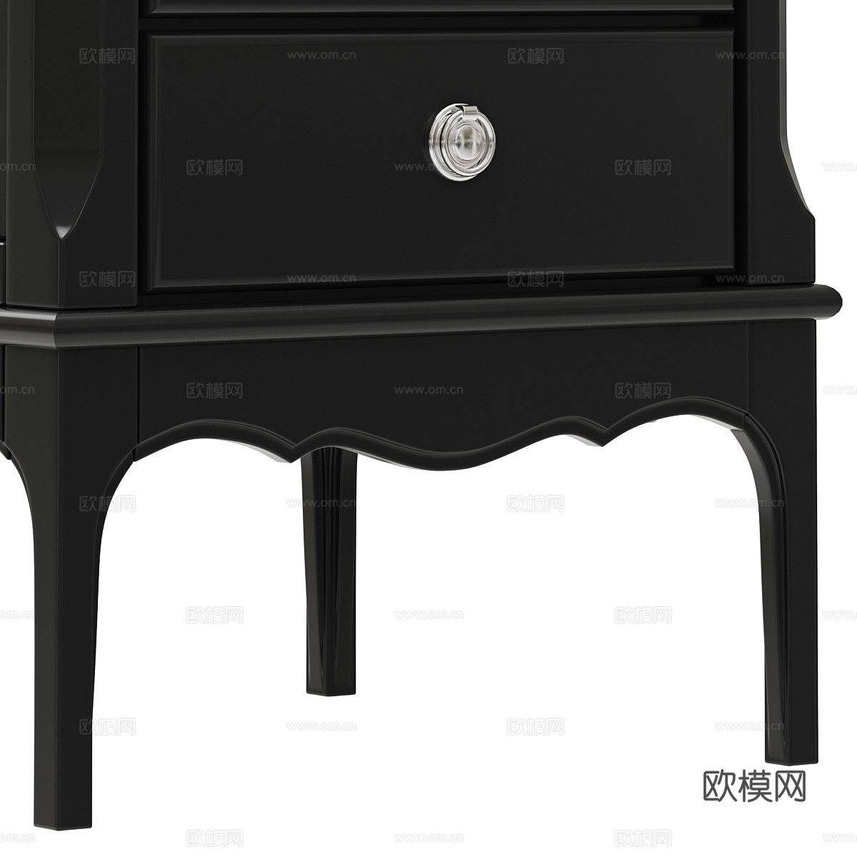 美式简约床头柜3d模型