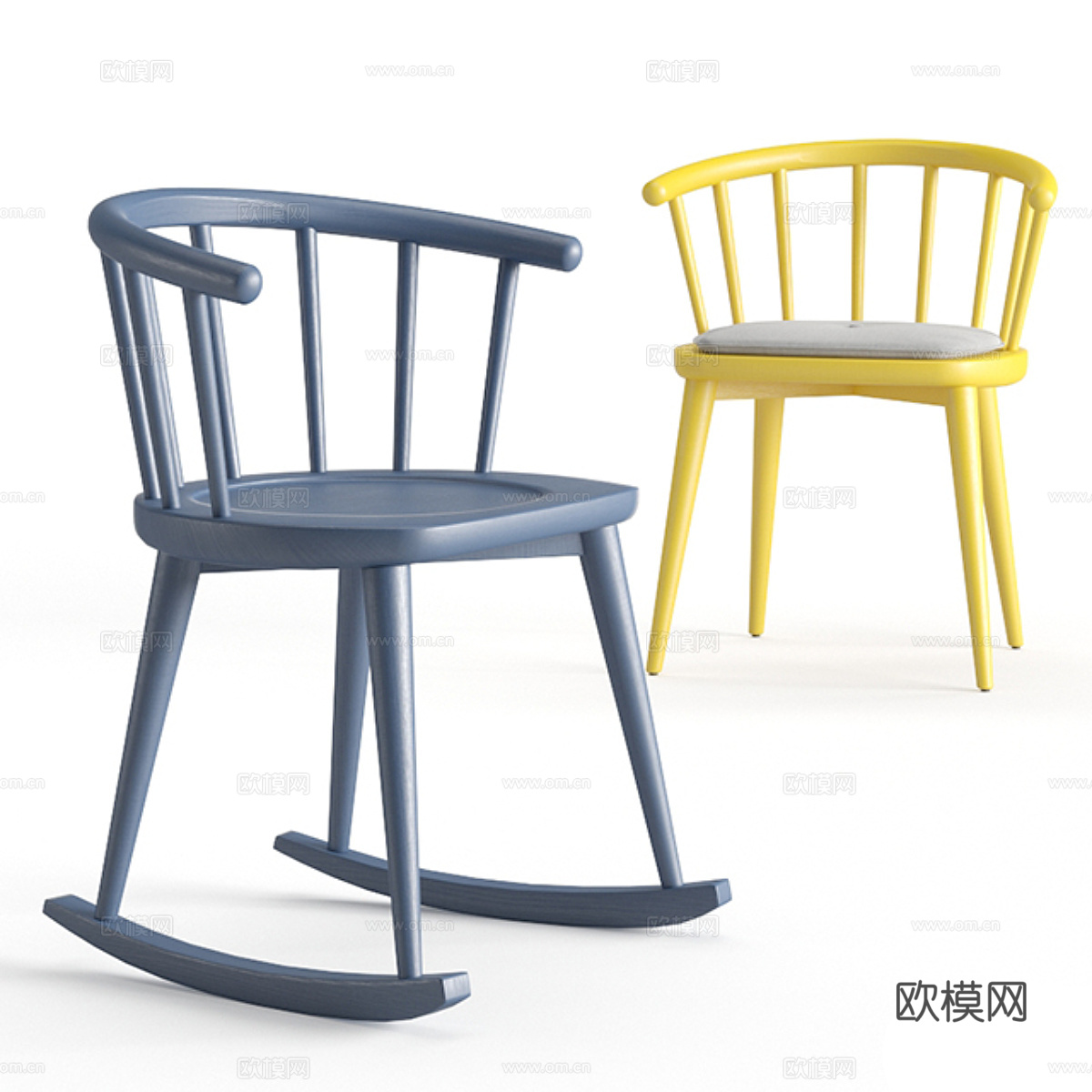 现代木质儿童椅3d模型