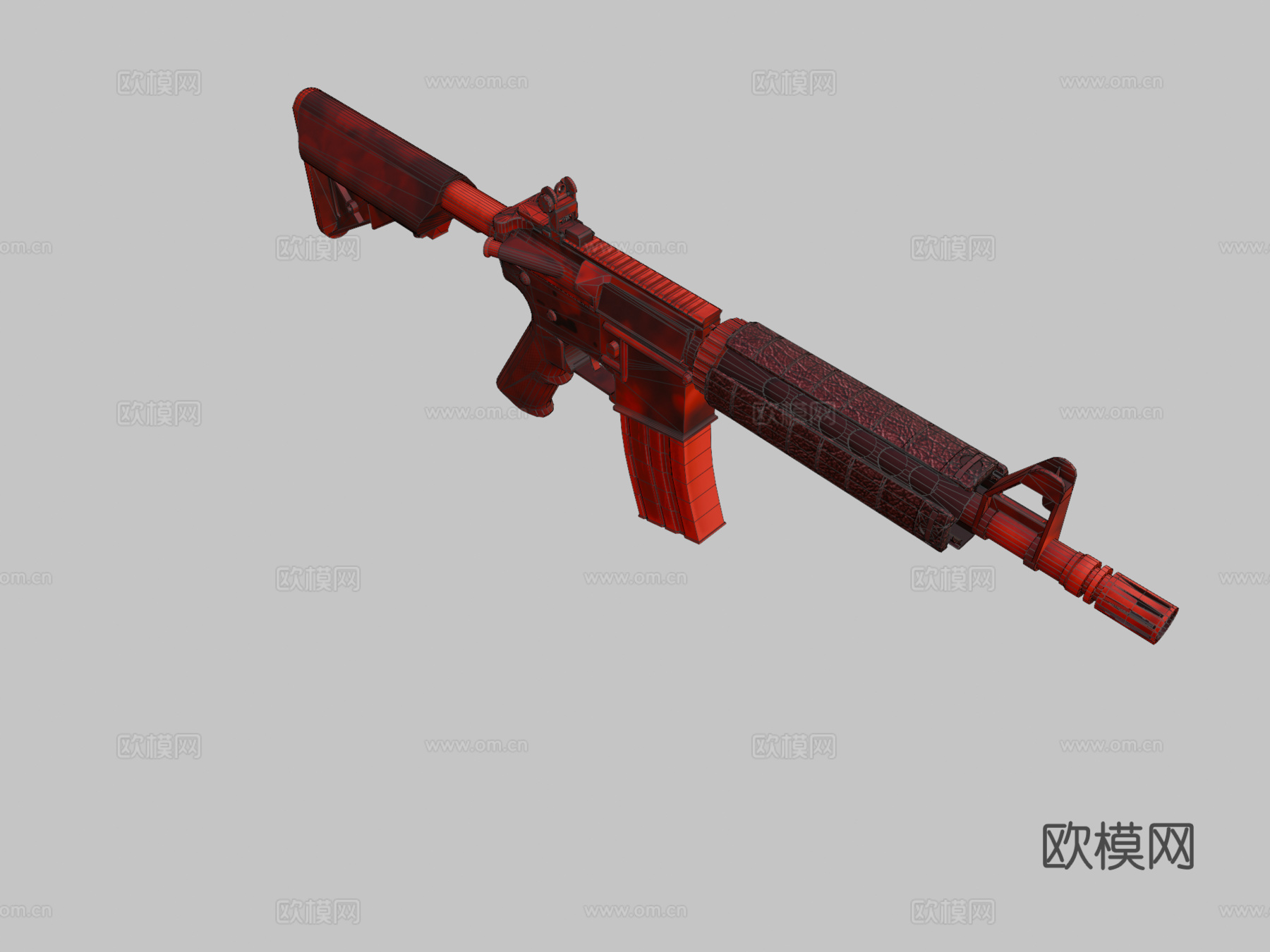 M4A4-深红酒色3d模型