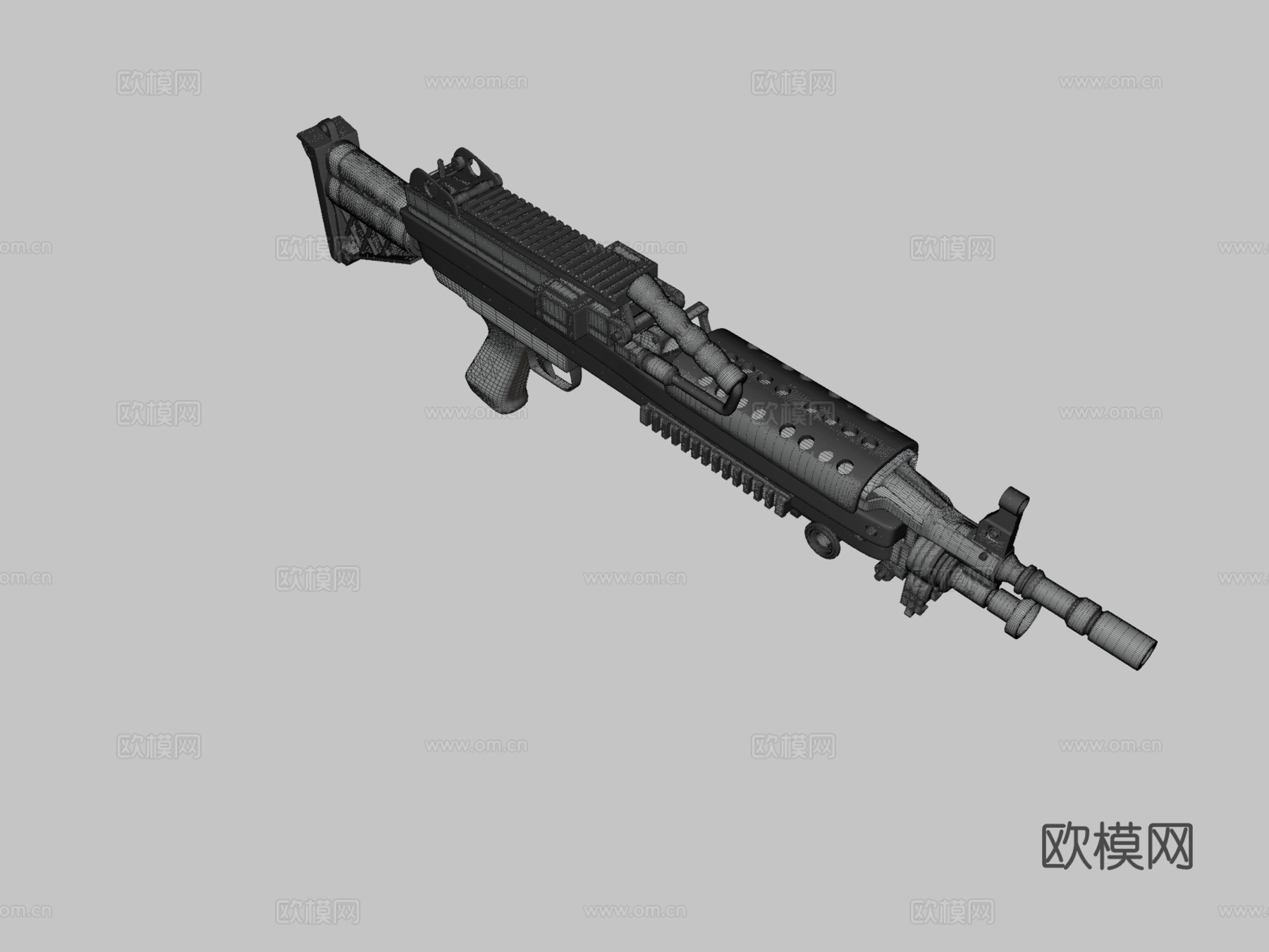 M249轻机枪-轻型机枪3d模型