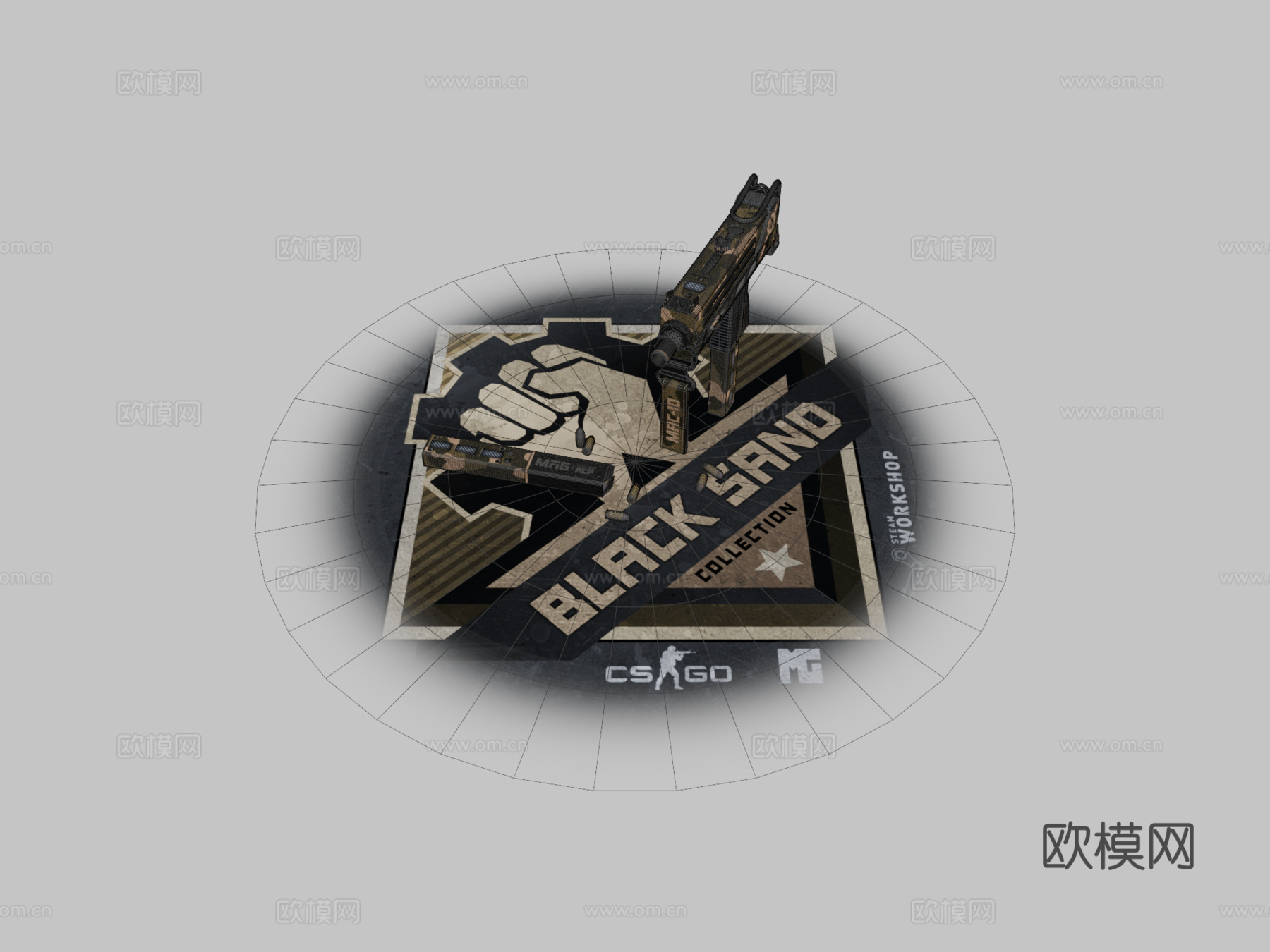 MAC-10-黑沙3d模型
