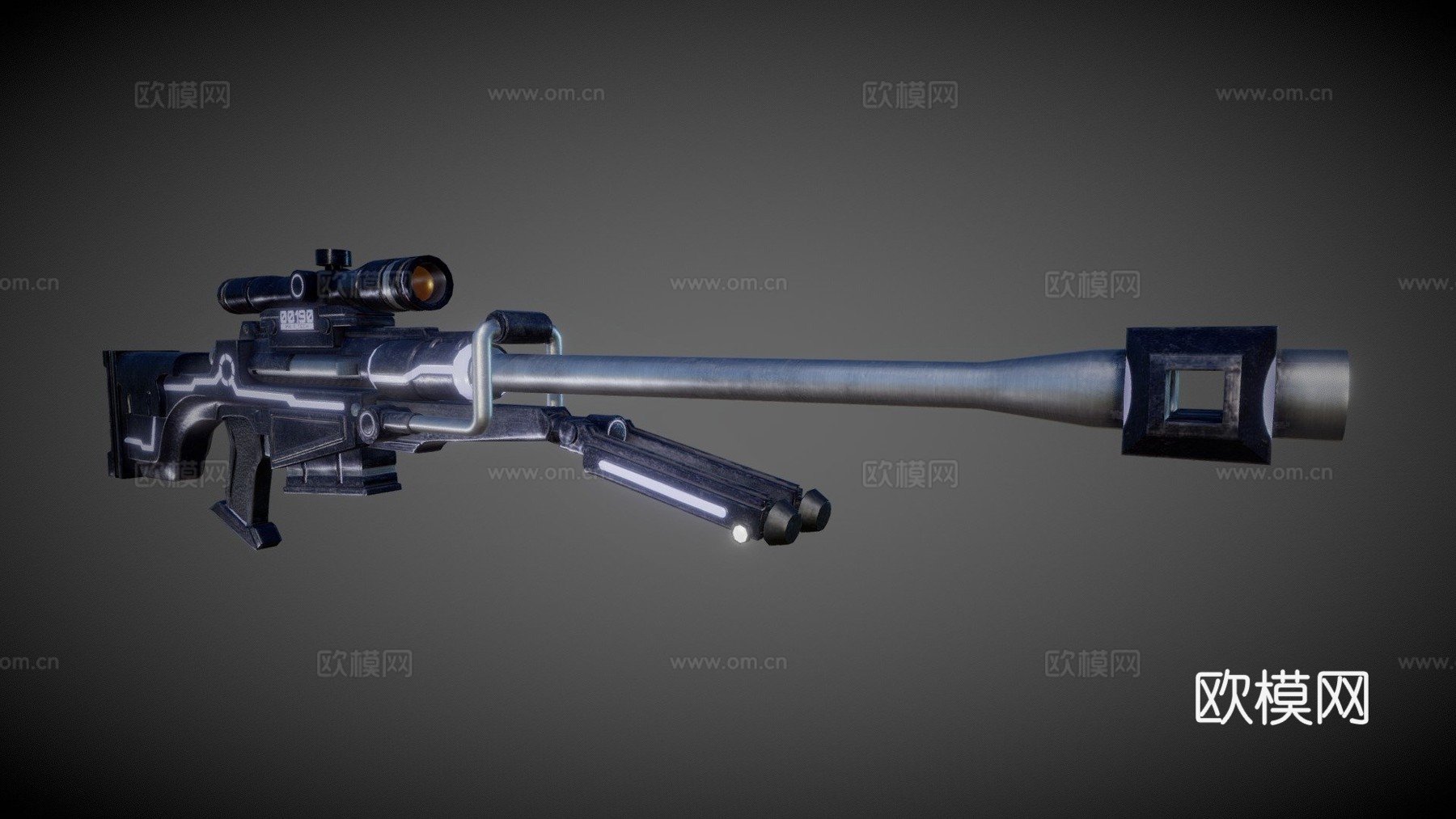 无政府统治狙击步枪概念3d模型