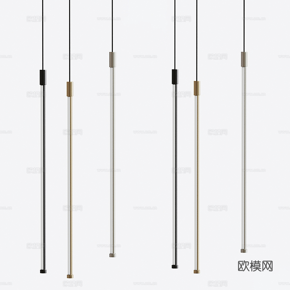 现代极简圆柱形吊灯3d模型