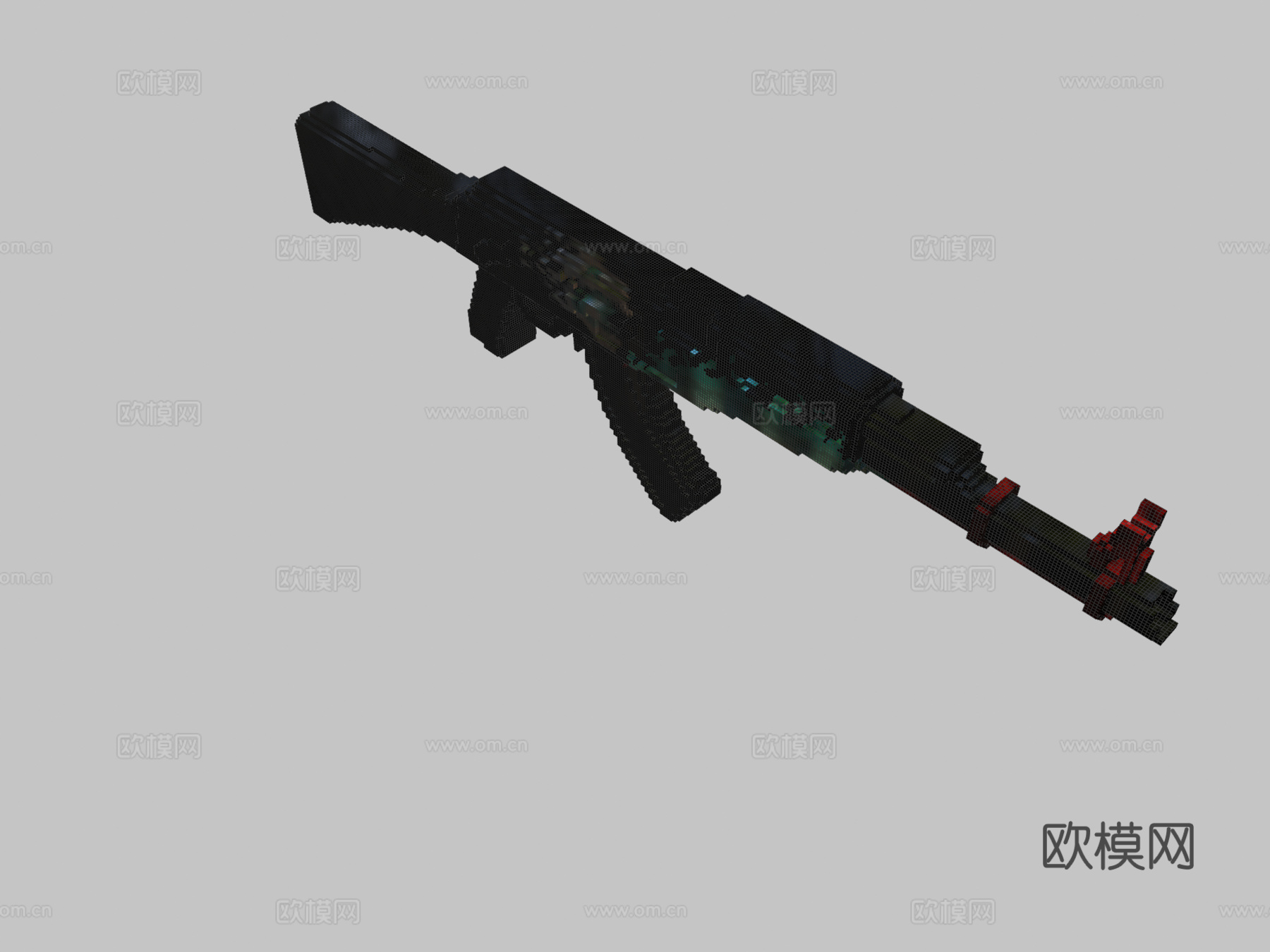 体素AK-47-爆破者=强化版=(立方-128)3d模型