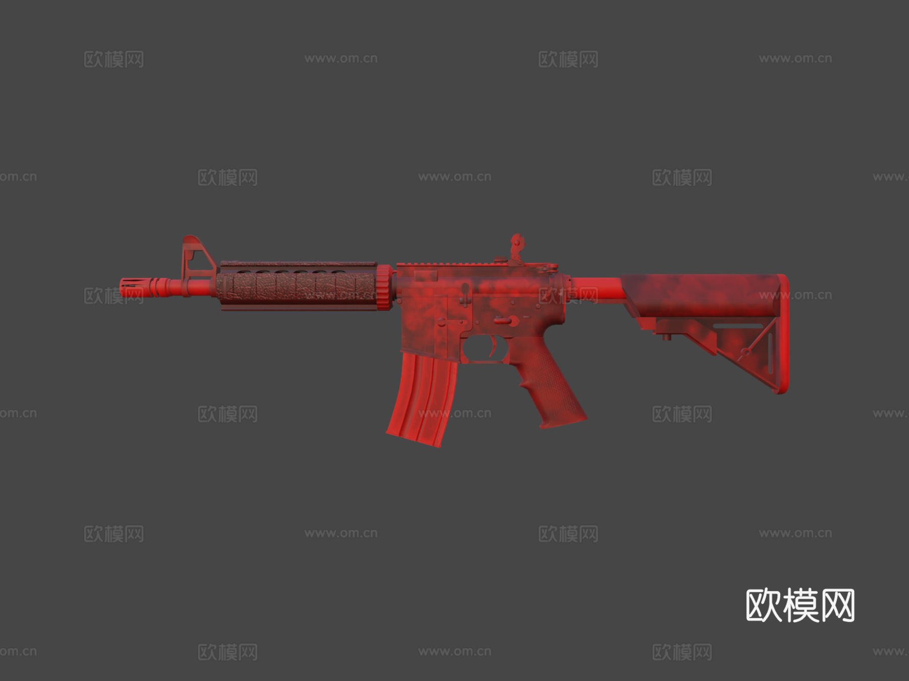 M4A4-深红酒色3d模型