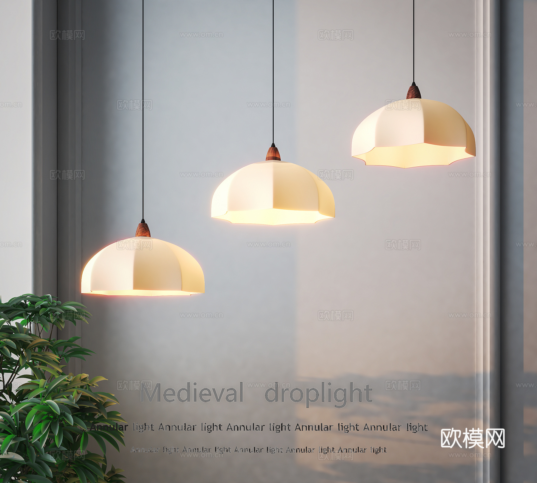 现代餐厅吊灯 三头简约餐厅吊灯 吧台吊灯 艺术吊灯3d模型