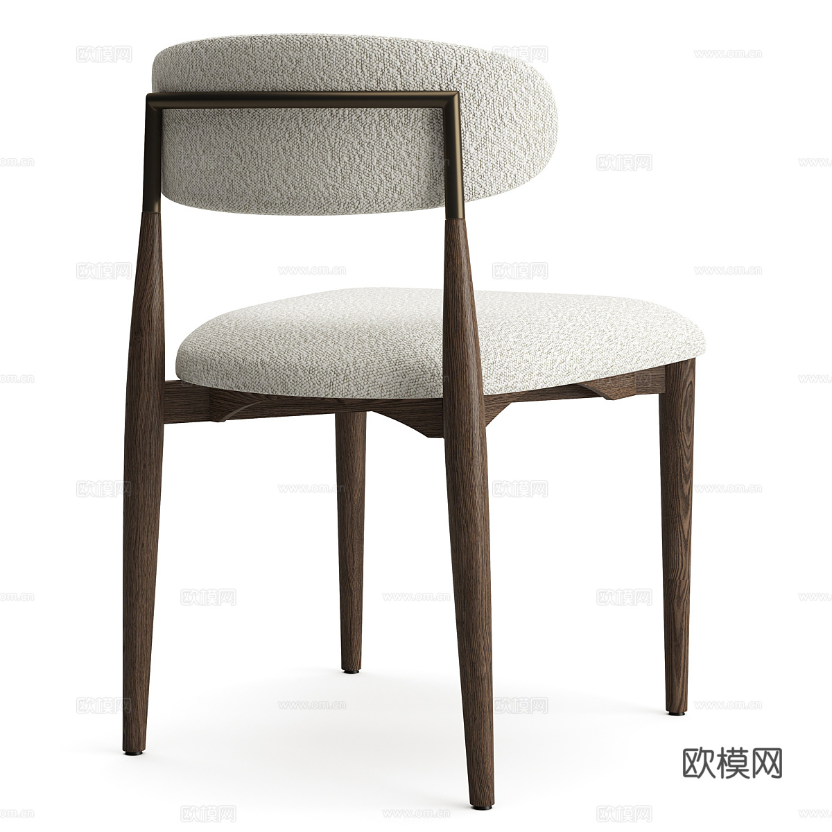 新中式轻奢圆餐桌椅3d模型