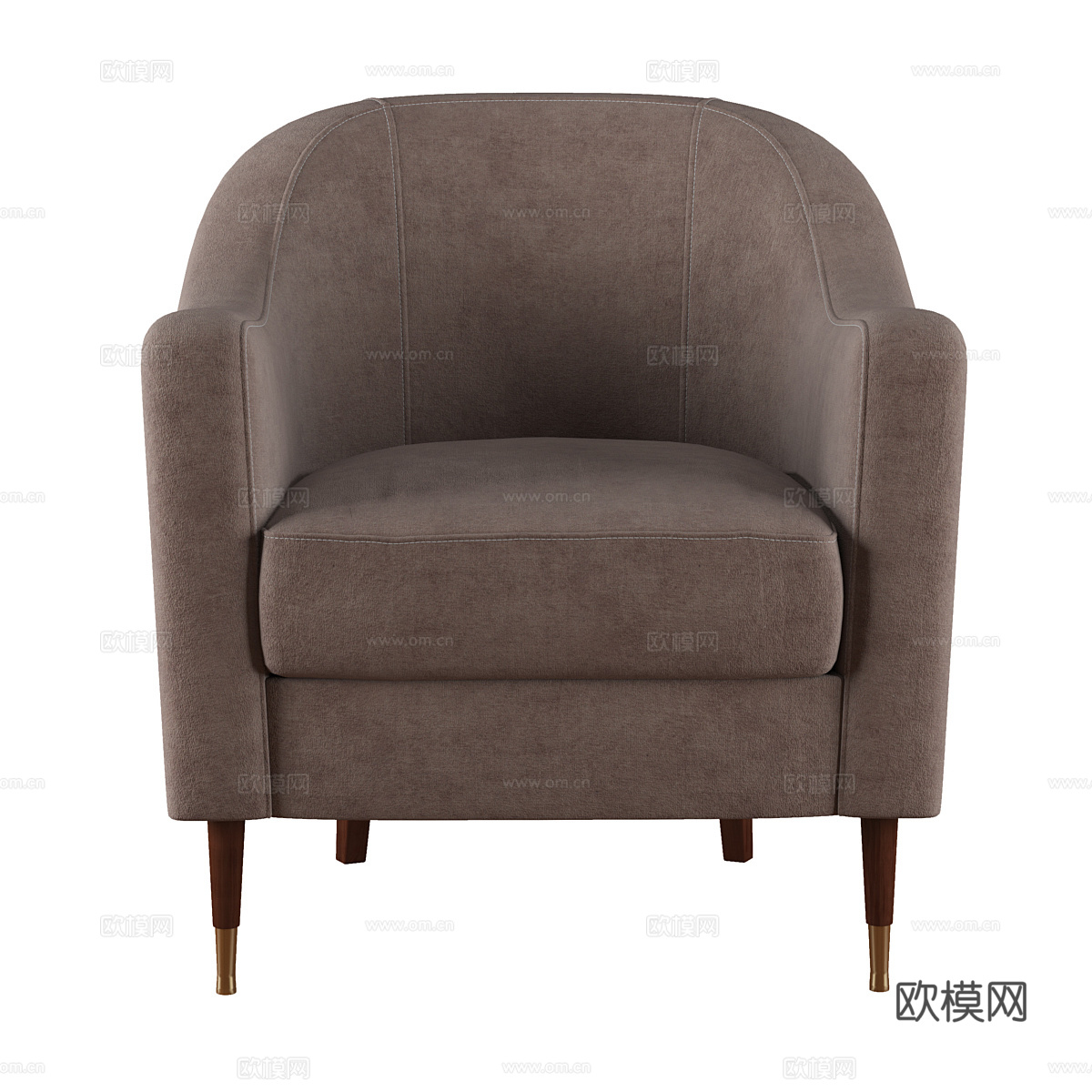 美式简约布艺扶手椅3d模型