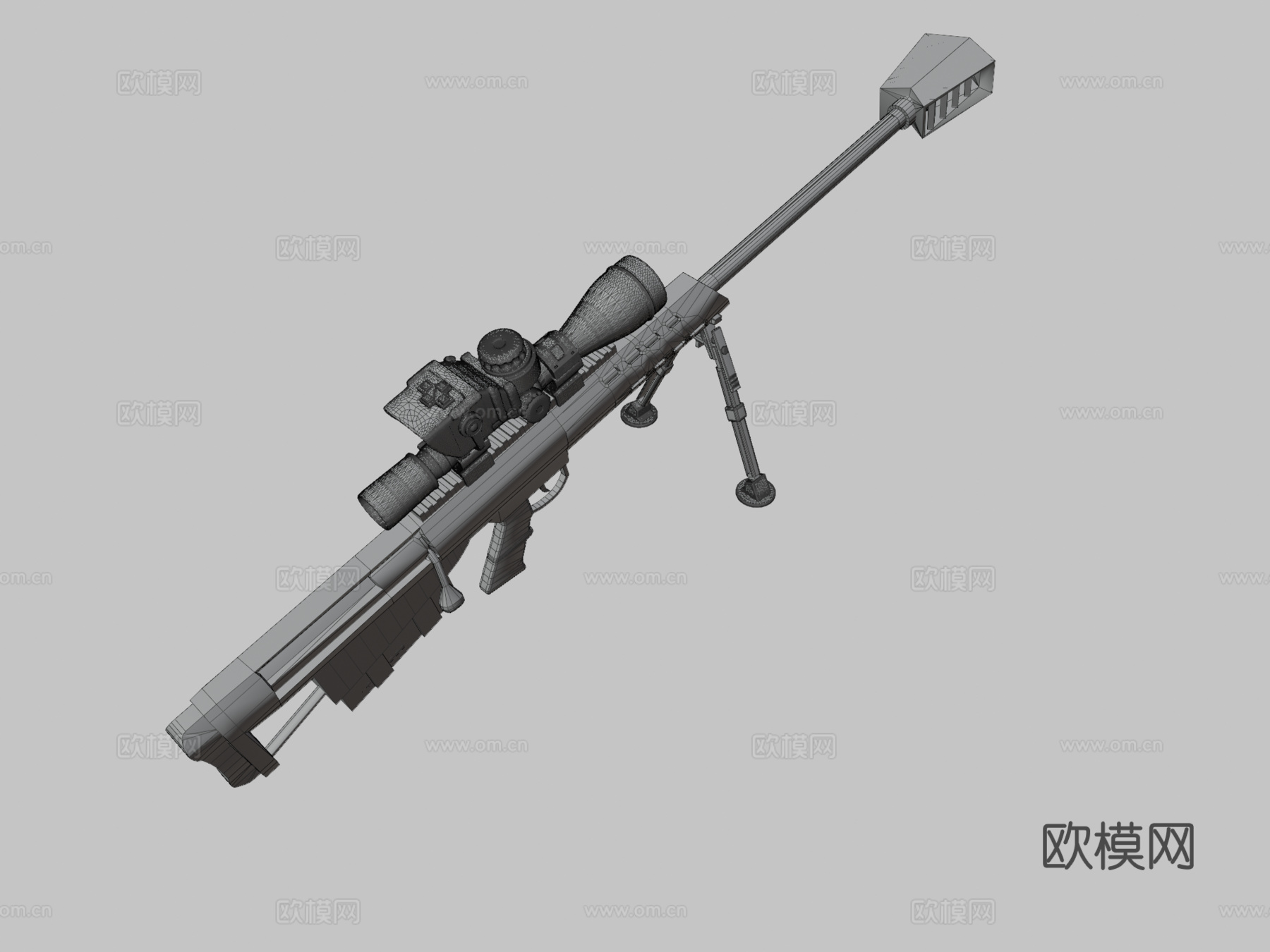 巴雷特M95鲨鱼3d模型