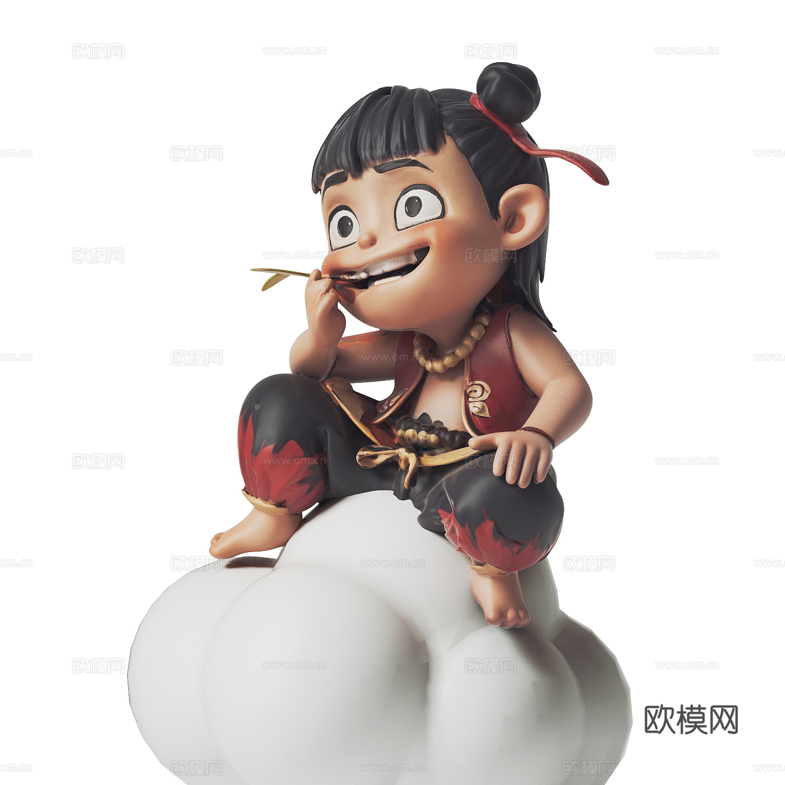 现代哪吒摆件3d模型