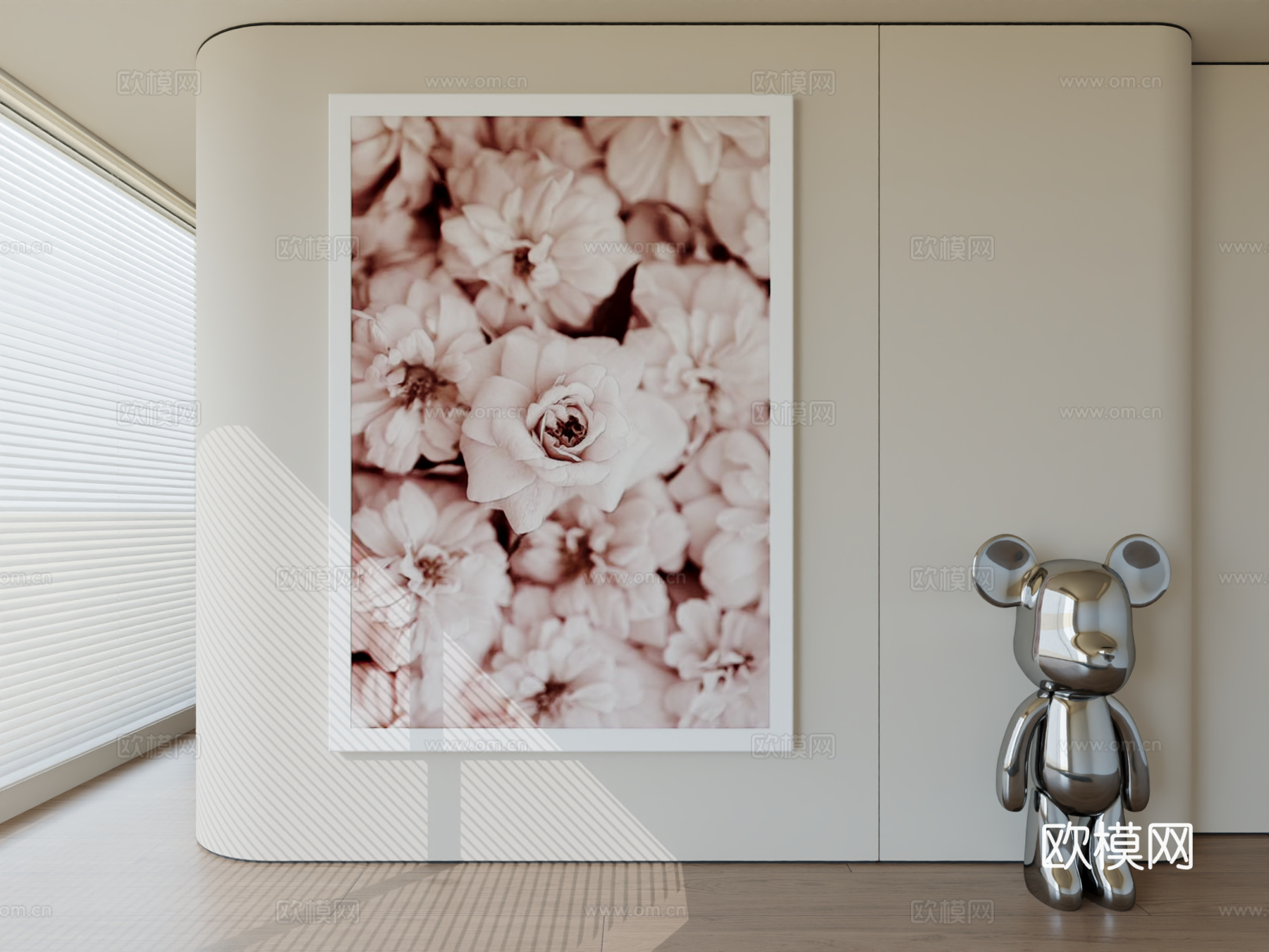 现代极简挂画抽象艺术挂画3d模型