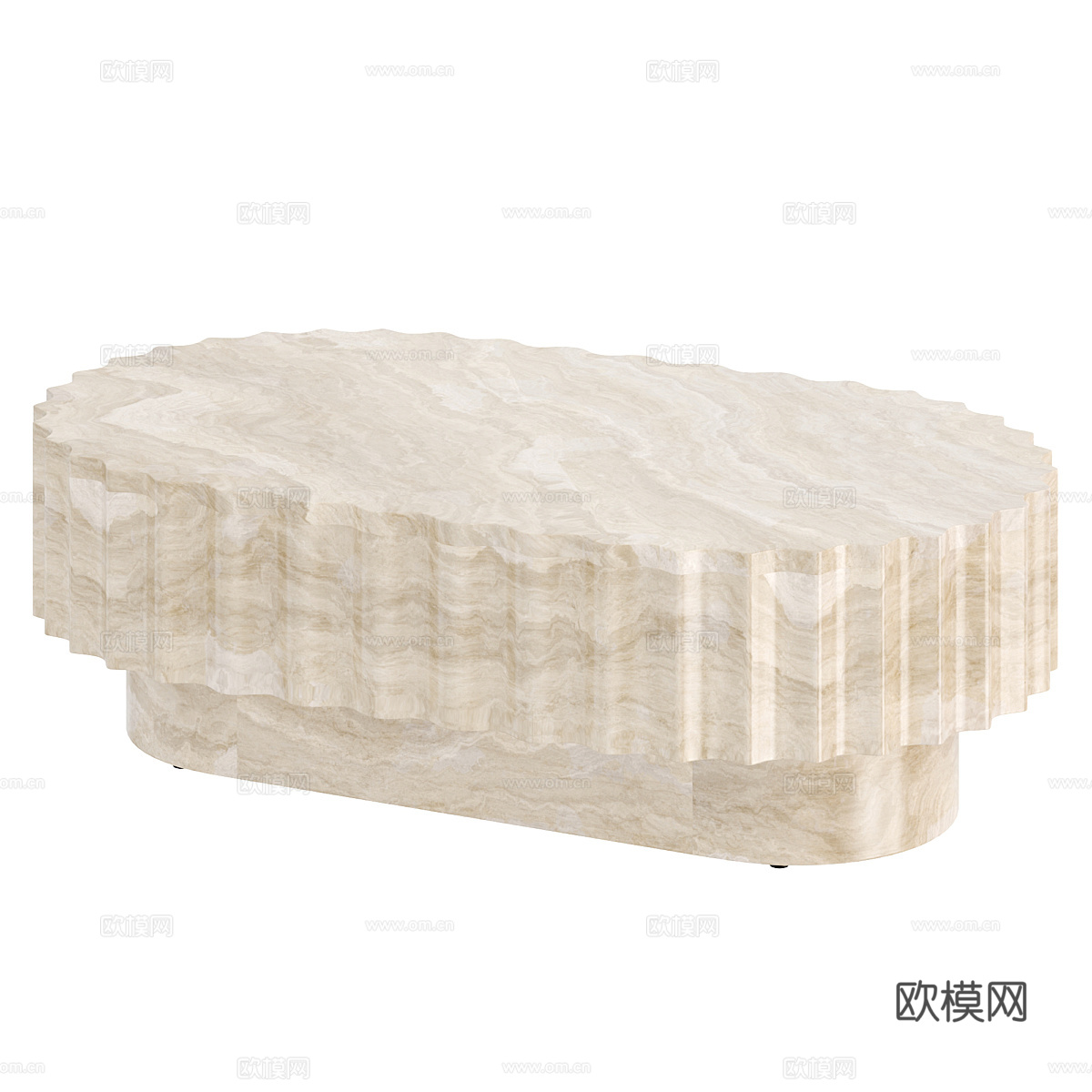 现代侘寂大理石茶几3d模型