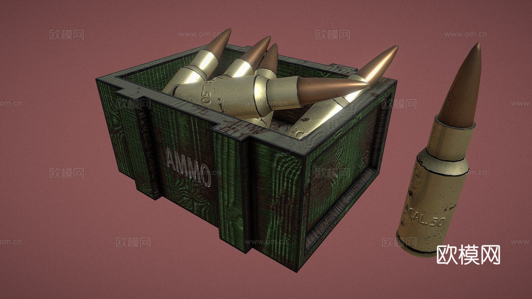 物品与道具-弹药箱(漫画风格)3d模型