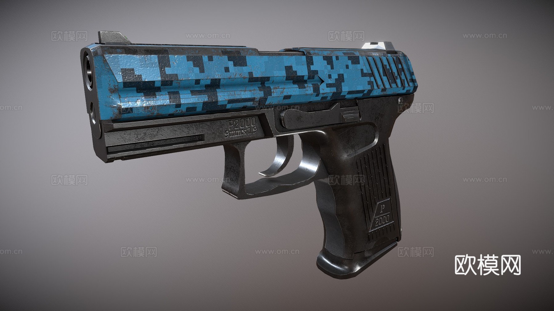 P2000-数码迷彩3d模型