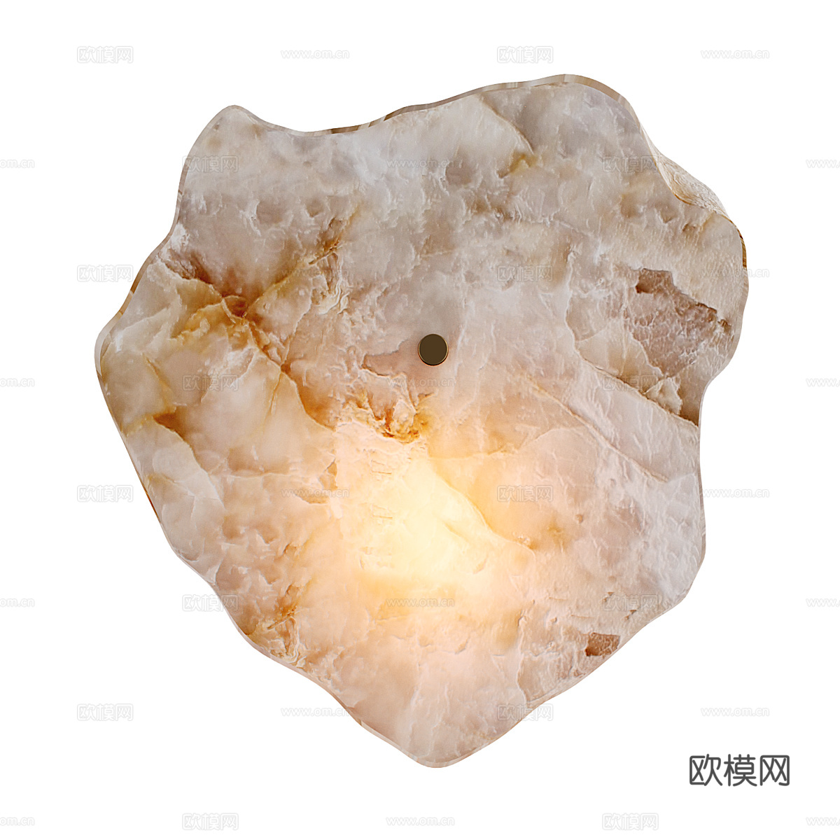 新中式轻奢透光石装饰壁灯3d模型