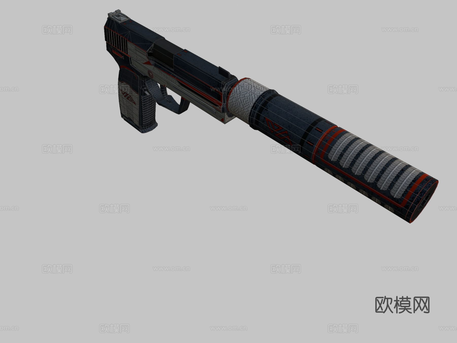 USP-S-钝角3d模型