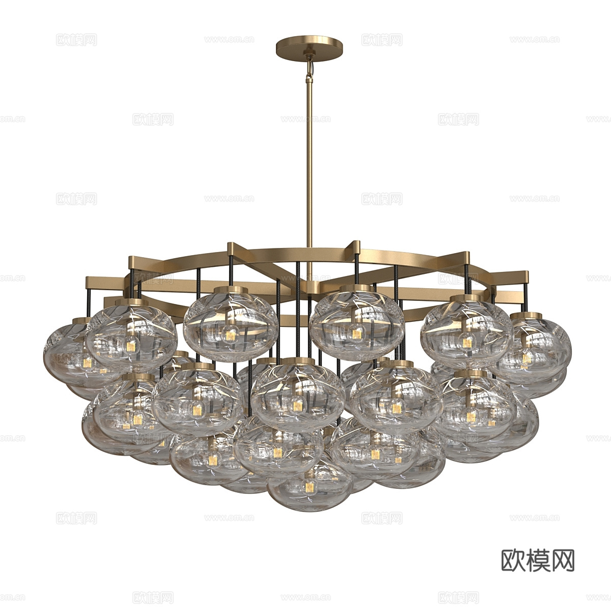现代意式轻奢装饰吊灯3d模型
