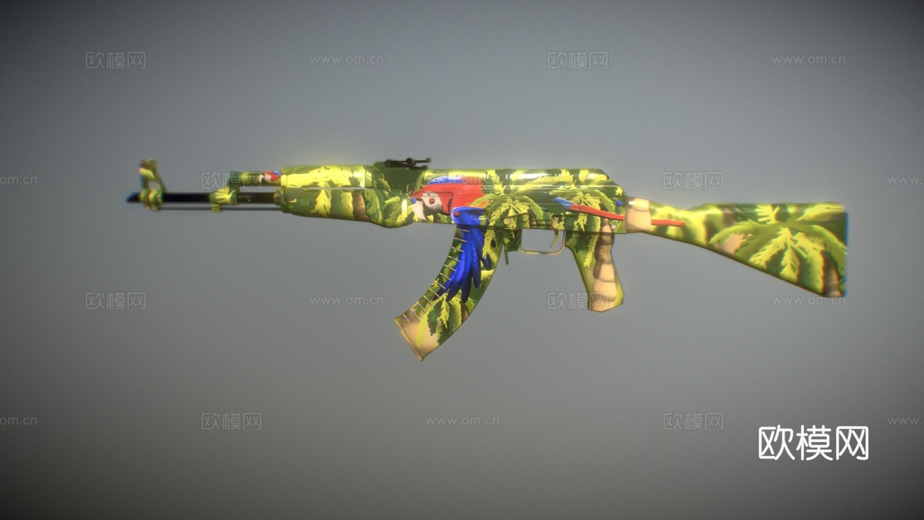 AK-47-猩红3d模型