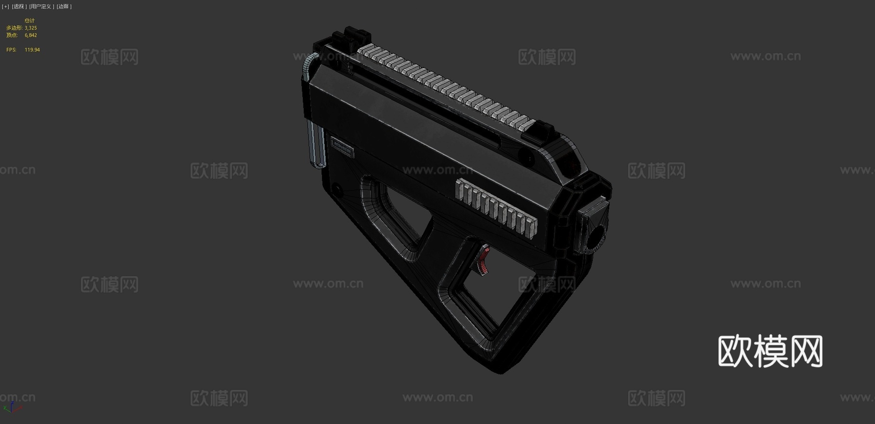 现代手枪游戏模型3d模型