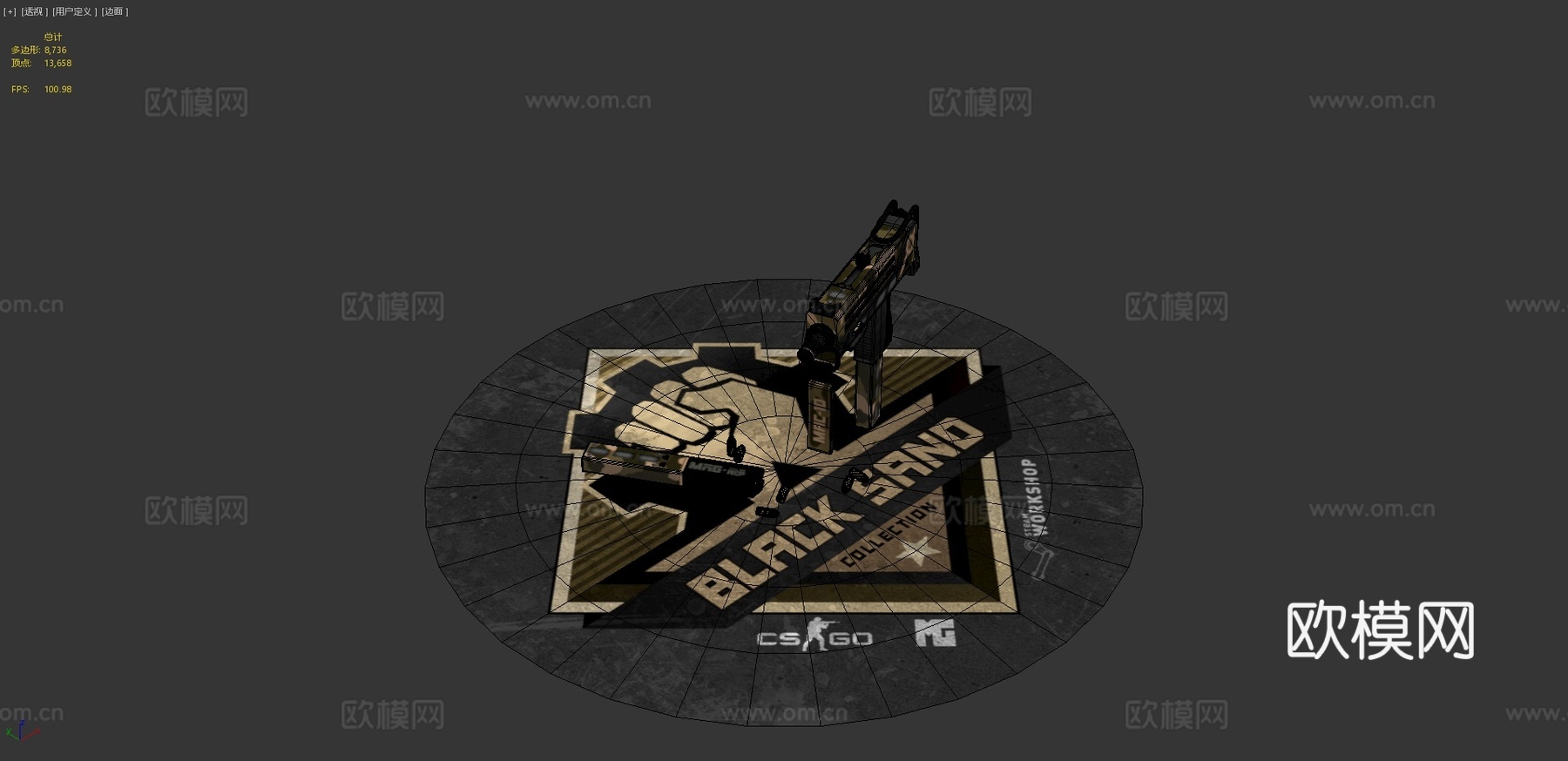 MAC-10-黑沙3d模型