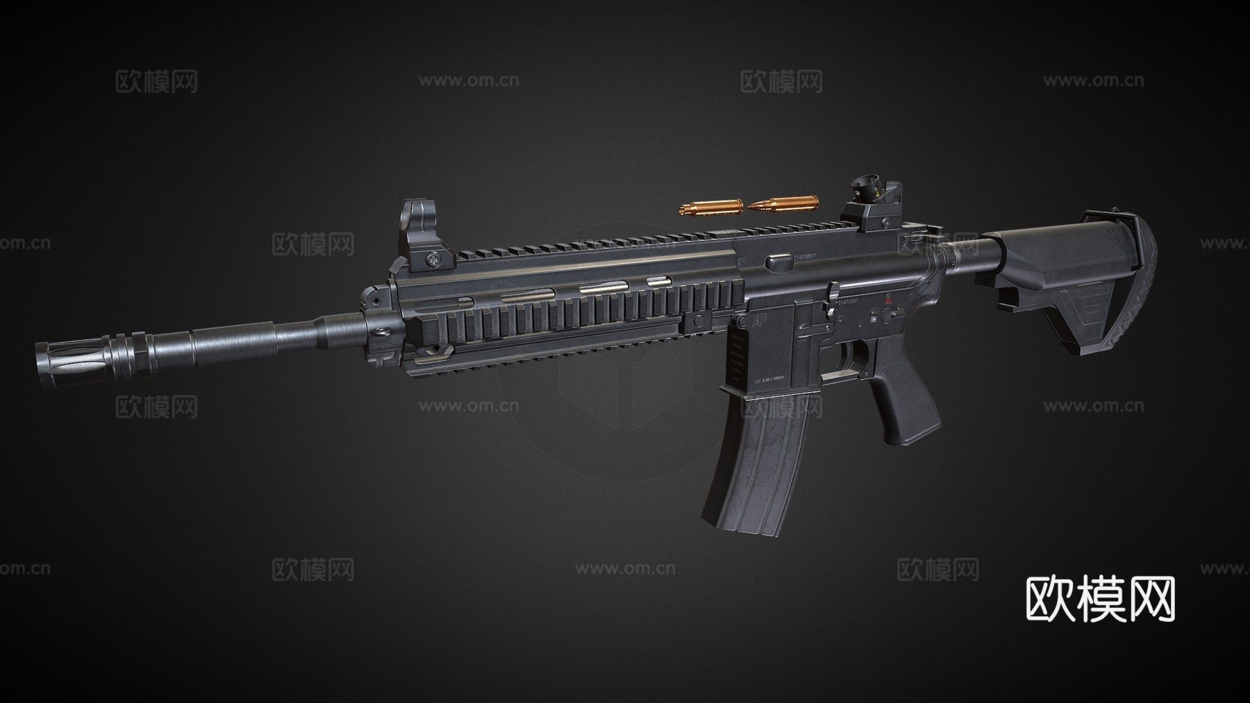 HK416突击步枪3d模型
