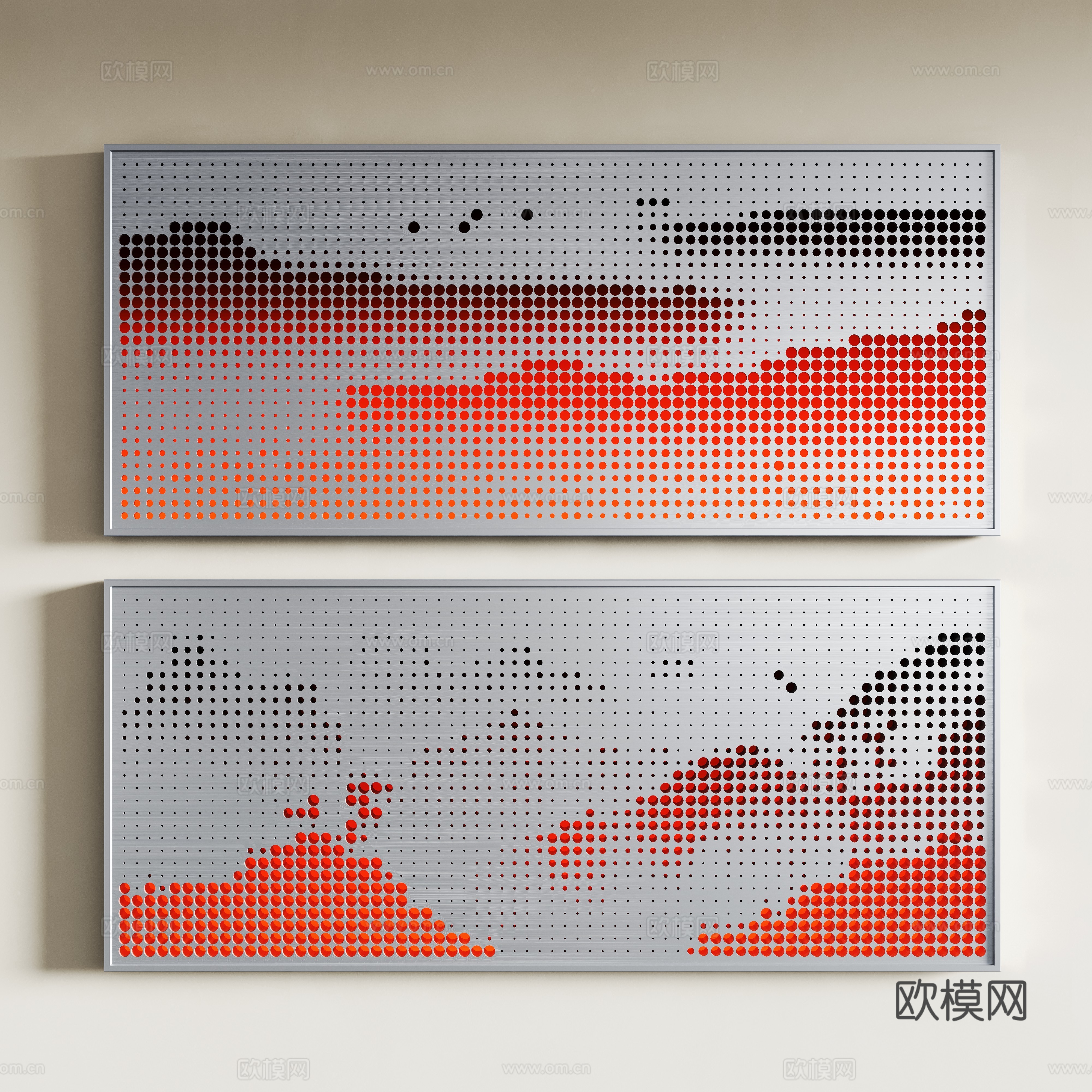 现代冲孔板 不锈钢板 穿孔板 圆孔板 镂空板 装饰板 网孔板su模型