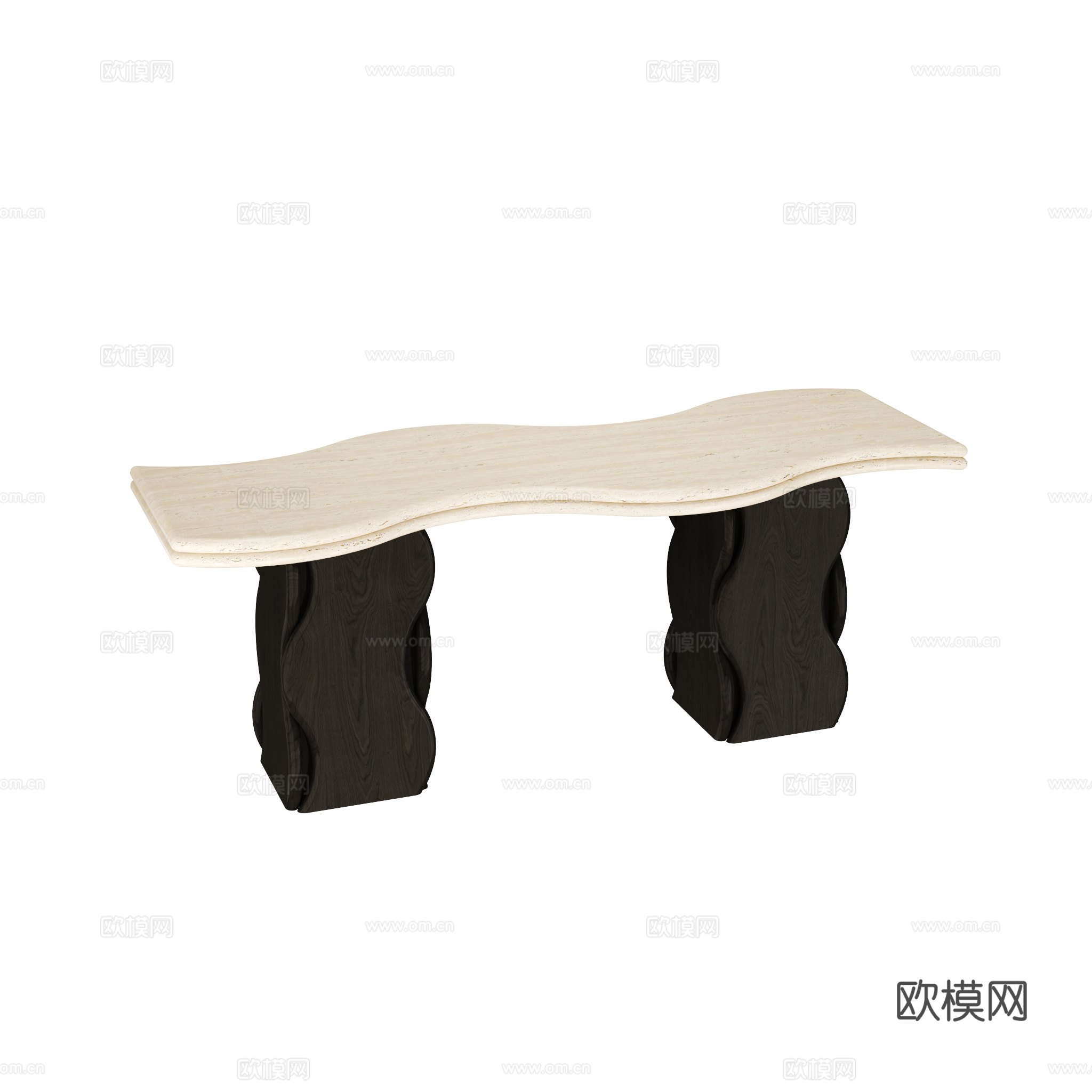 得闲 粼粼长条几 茶几3d模型