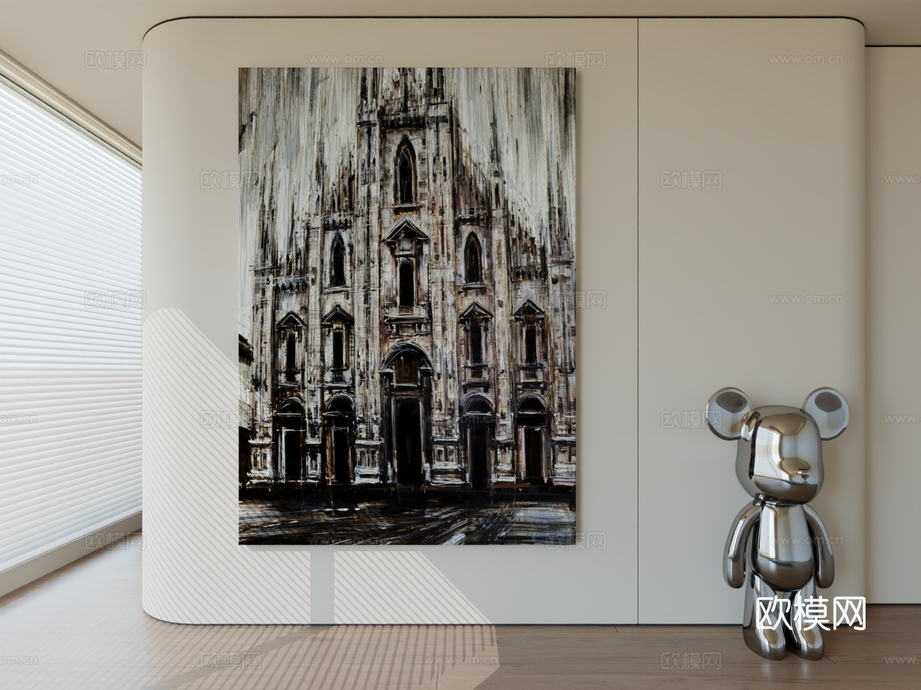 现代极简挂画抽象艺术挂画3d模型