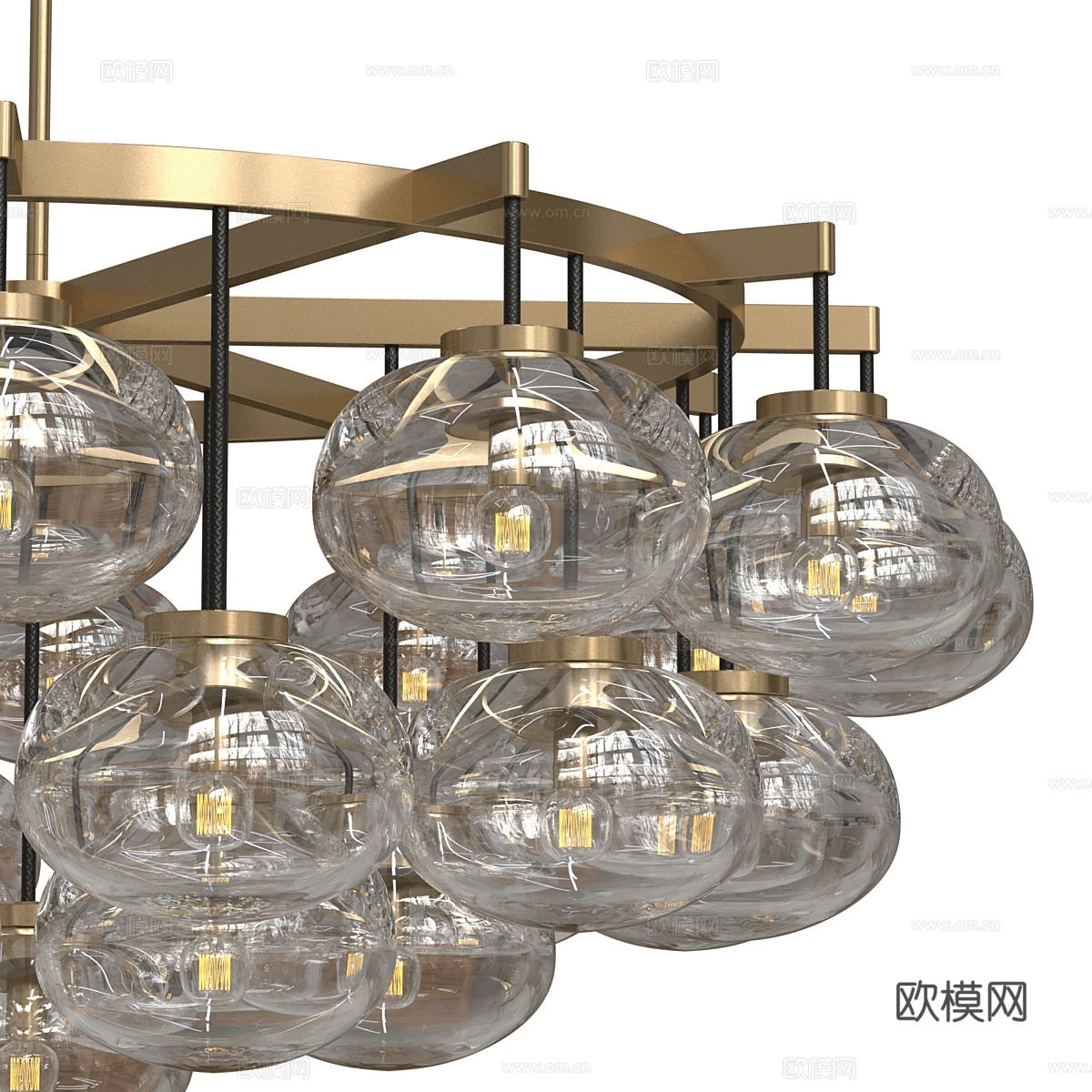现代意式轻奢装饰吊灯3d模型
