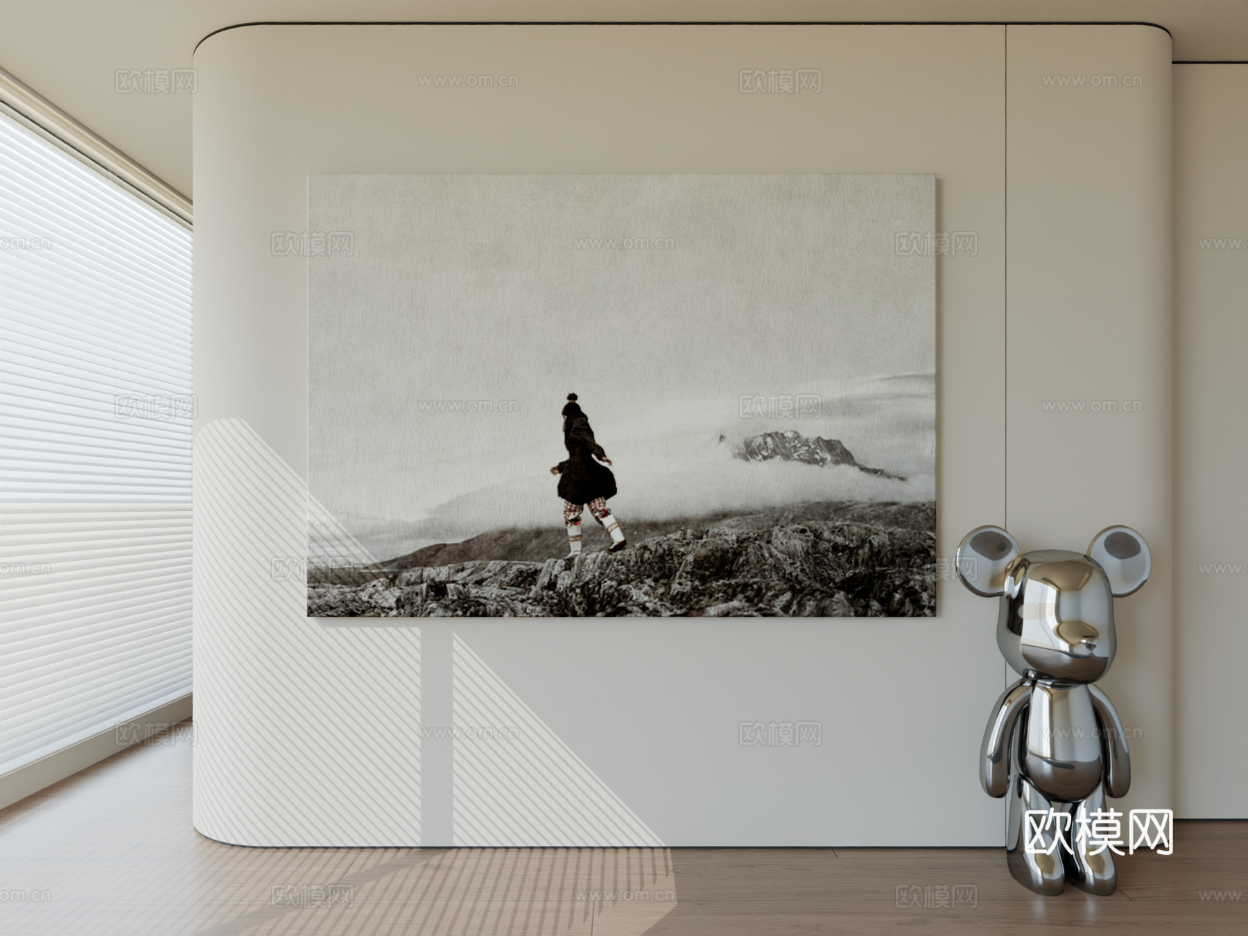 现代极简挂画抽象艺术挂画3d模型