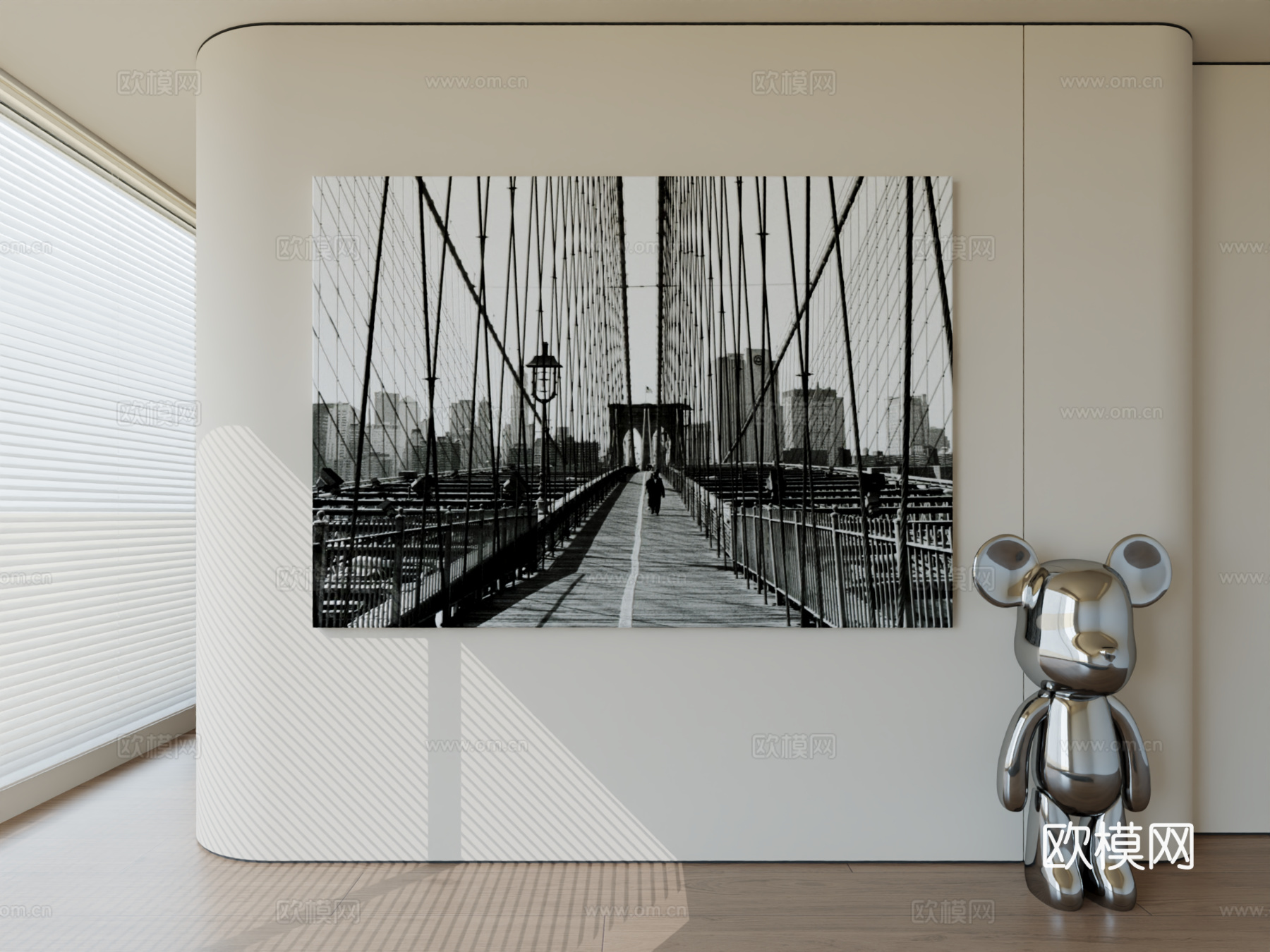 现代极简挂画抽象艺术挂画3d模型