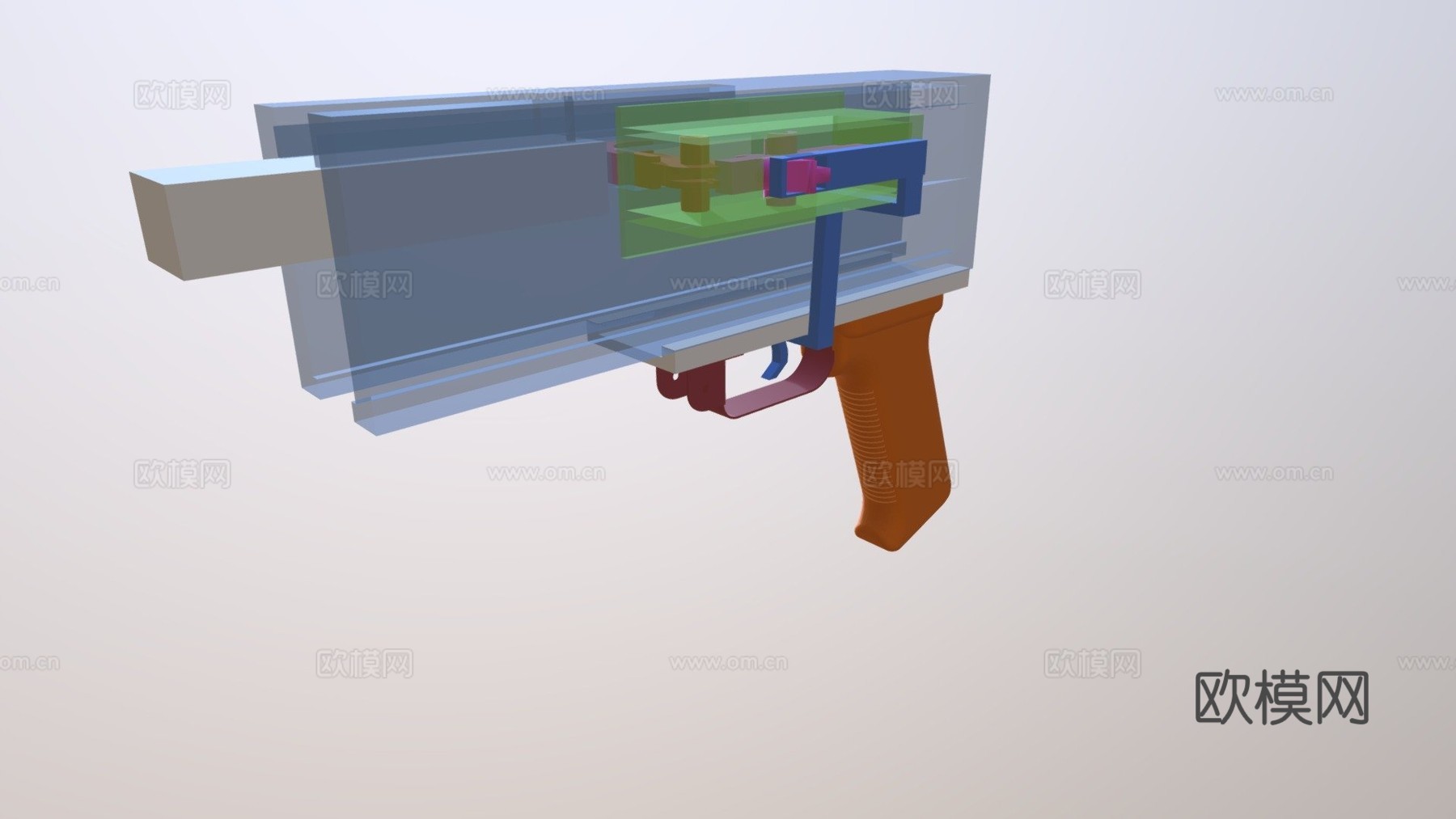 SG-43半自动扳机组配手枪握把3d模型