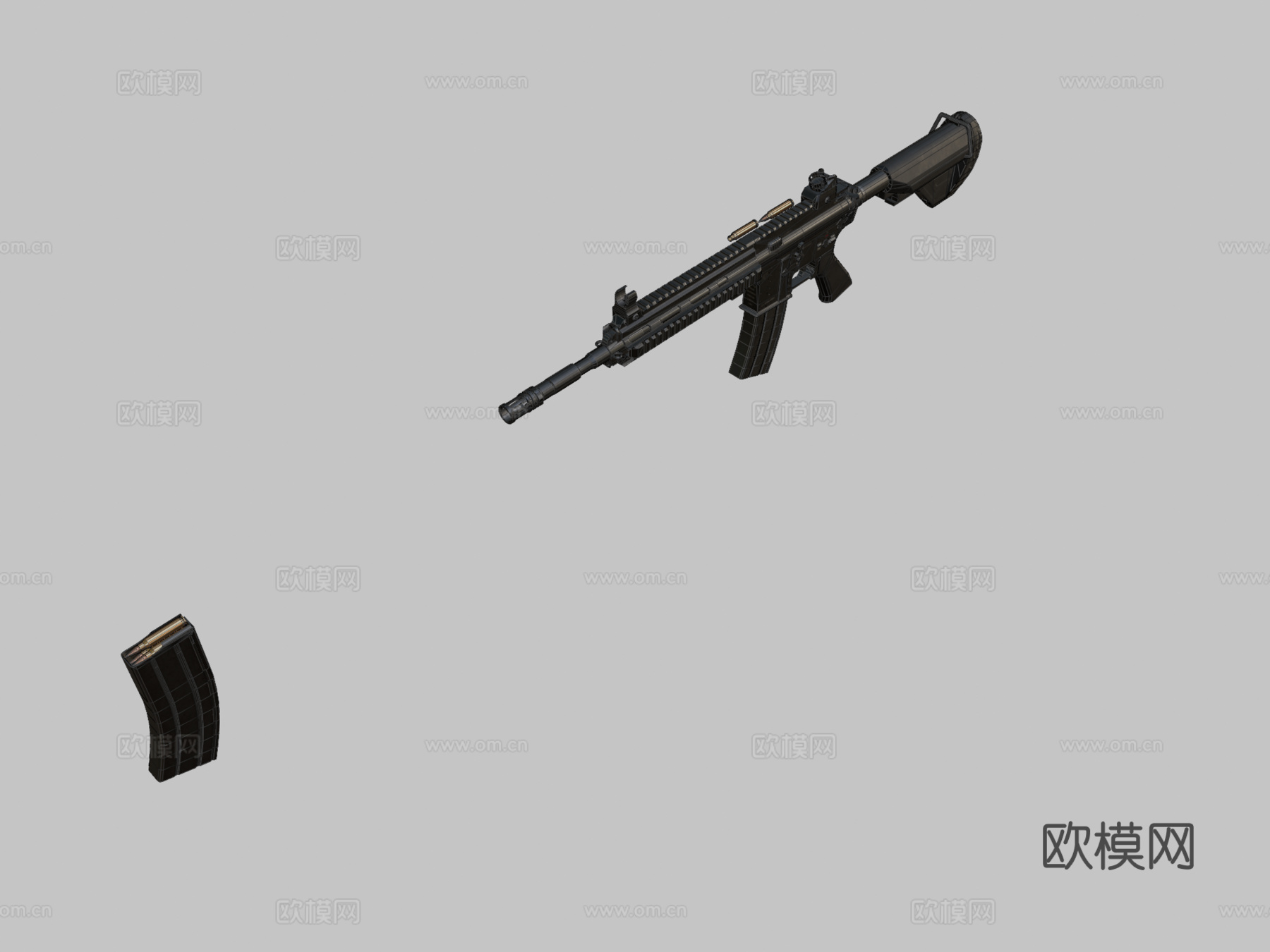 HK416突击步枪3d模型