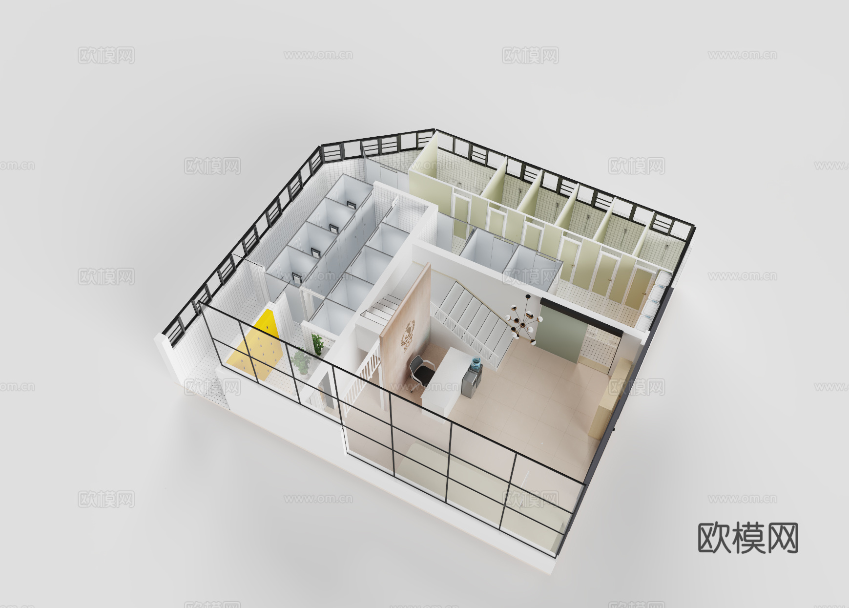 现代 鸟瞰图 鸟瞰3d模型