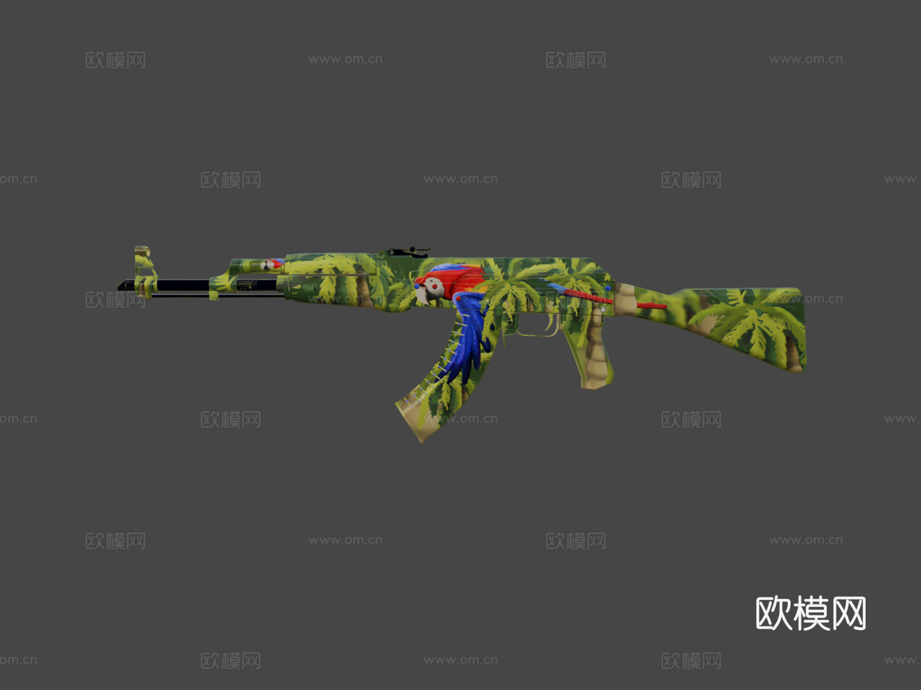 AK-47-猩红3d模型