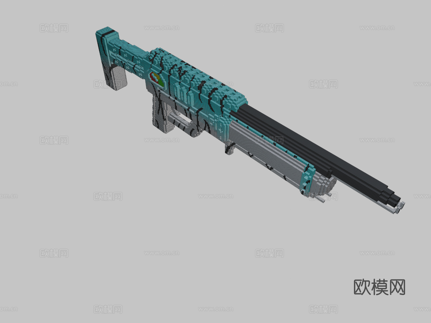 体素火焰喷射器-猛虎=强化升级=(立方64-128)3d模型