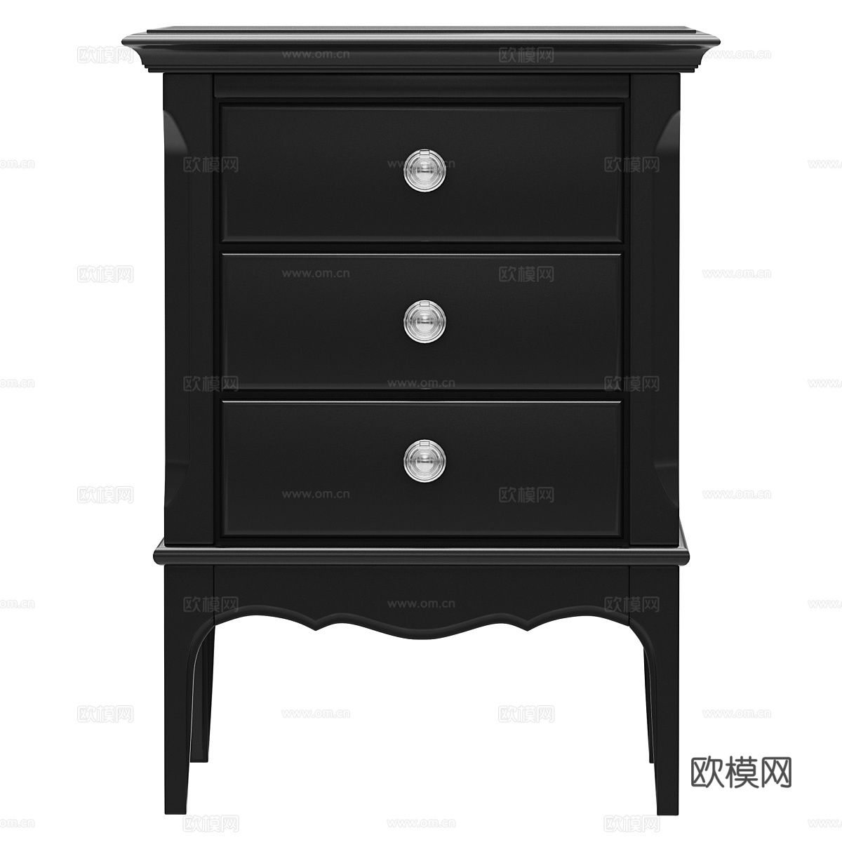 美式简约床头柜3d模型