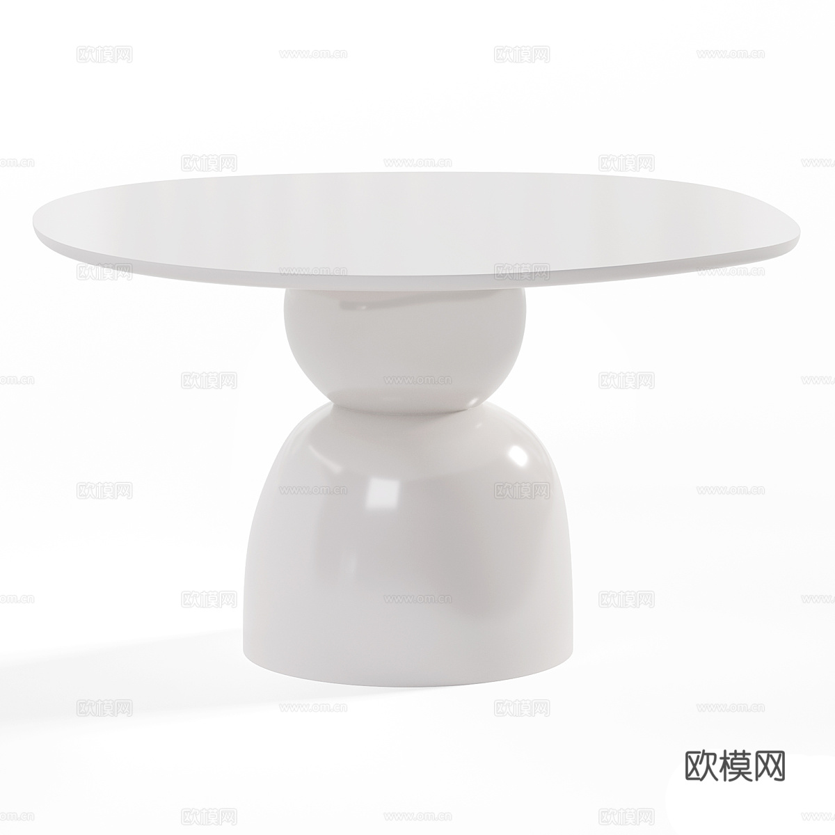 现代意式圆餐桌椅3d模型