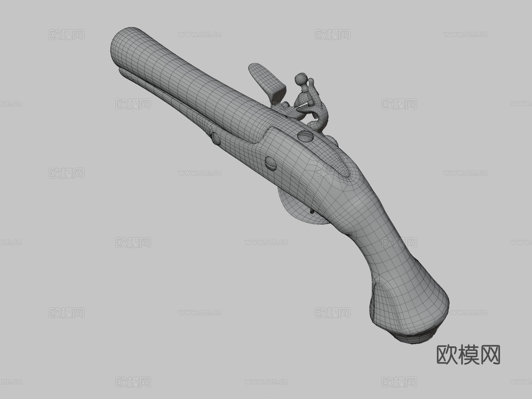 喇叭枪3d模型